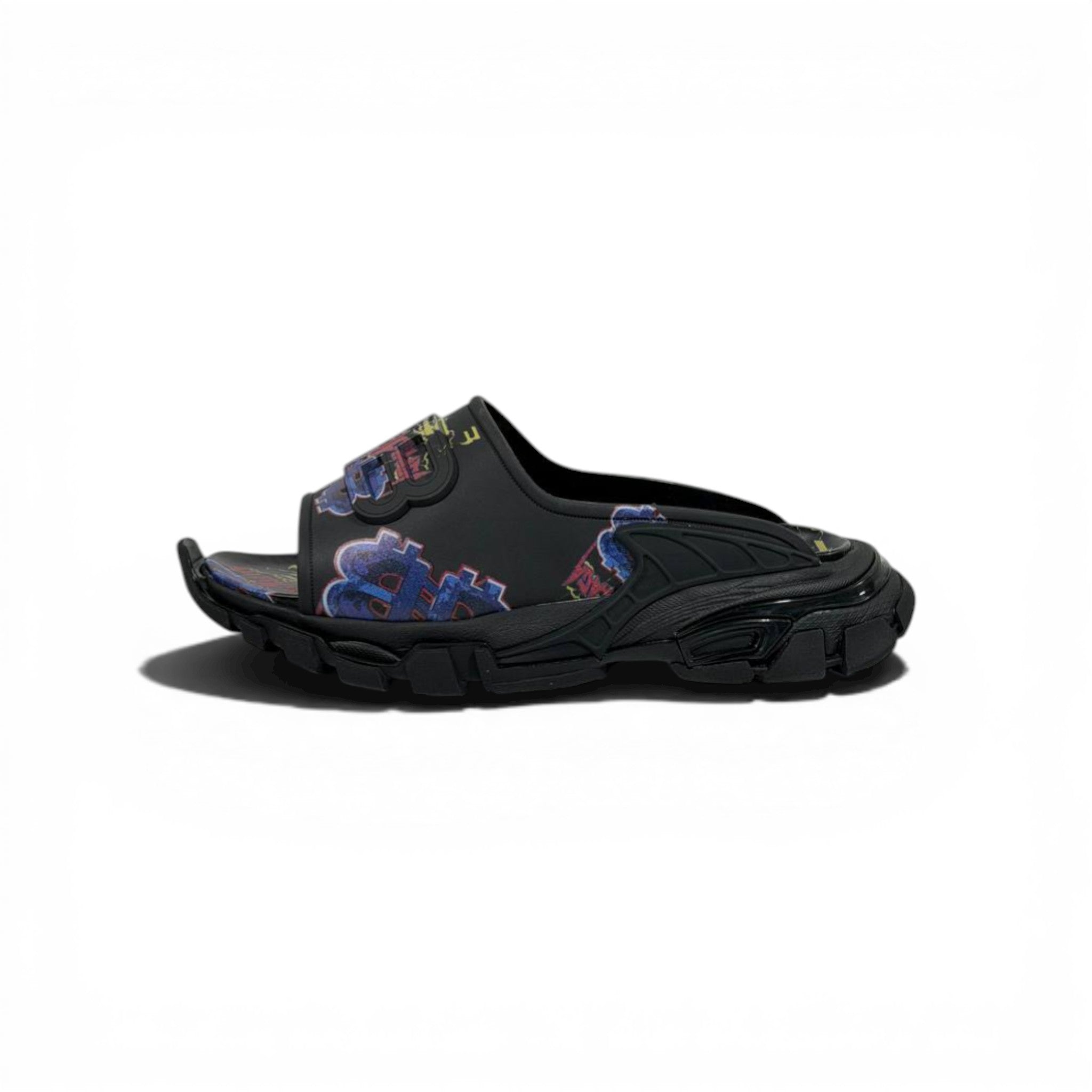 Balenciaga Neon Graffiti Chunky Slides β Streetwear Statement Slippers β«ππ₯