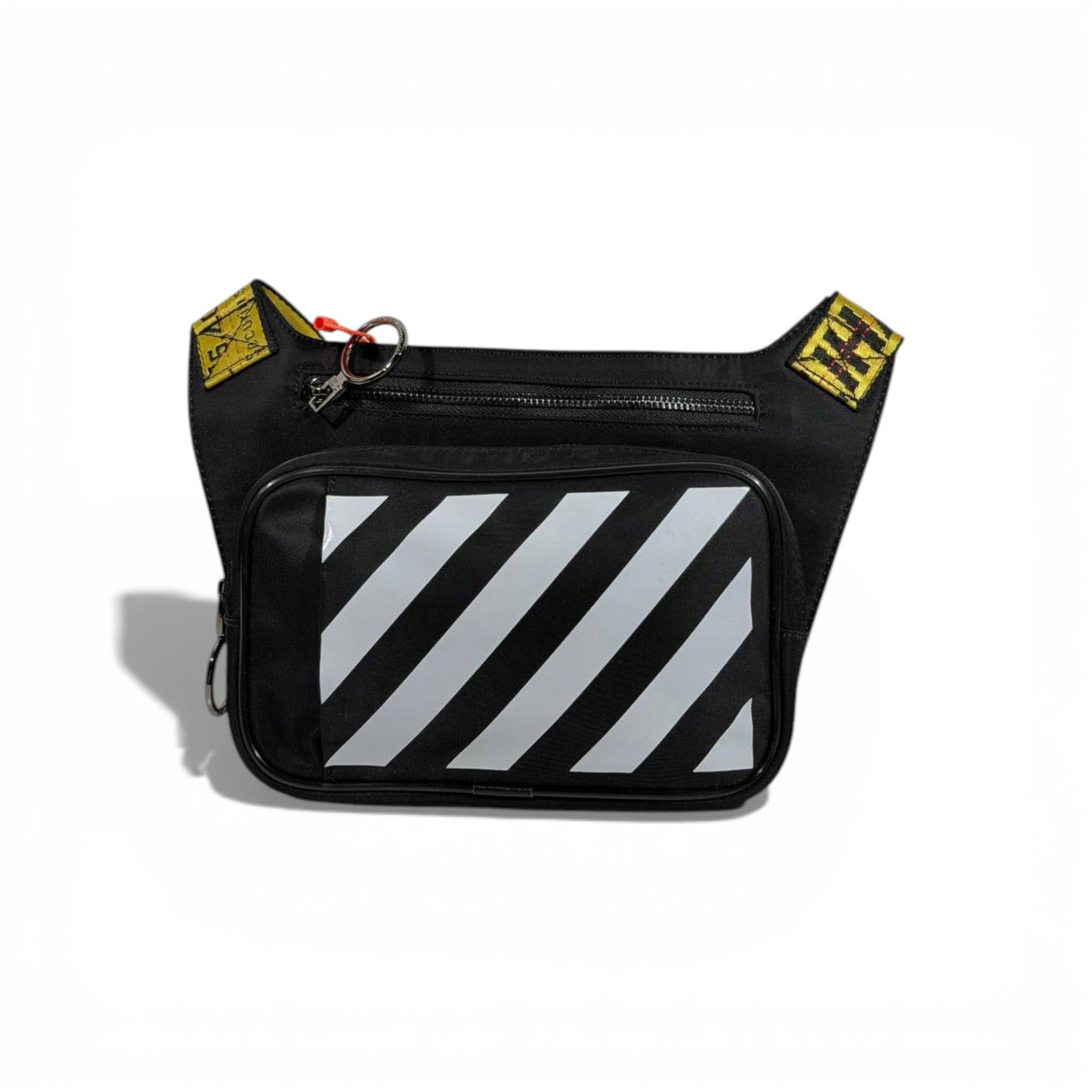 π€π₯ Off-White Diagonal Stripe Utility Waist Bag β Black π₯π€