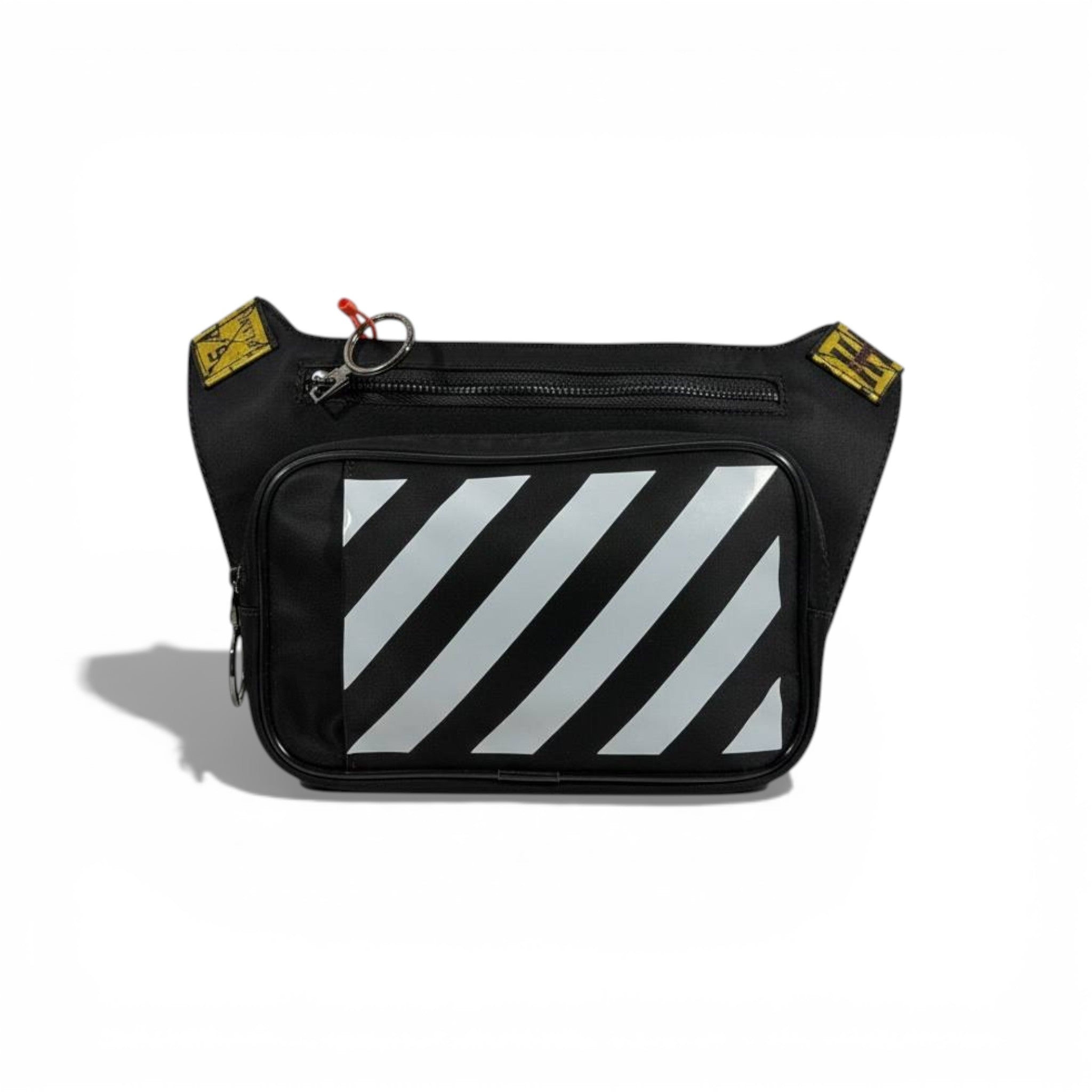 π€π₯ Off-White Diagonal Stripe Utility Waist Bag β Black π₯π€