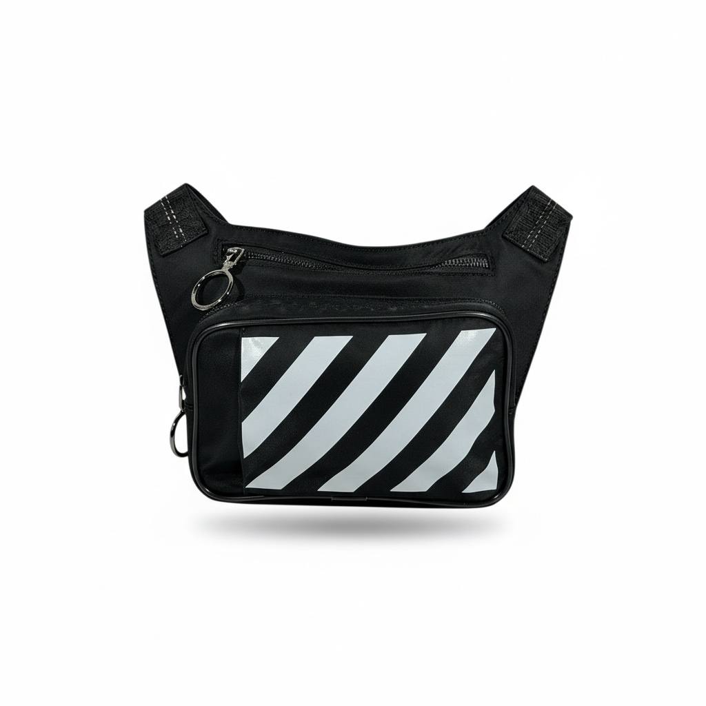 π€π₯ Off-White Diagonal Stripe Waist Bag β Black Edition π₯π€