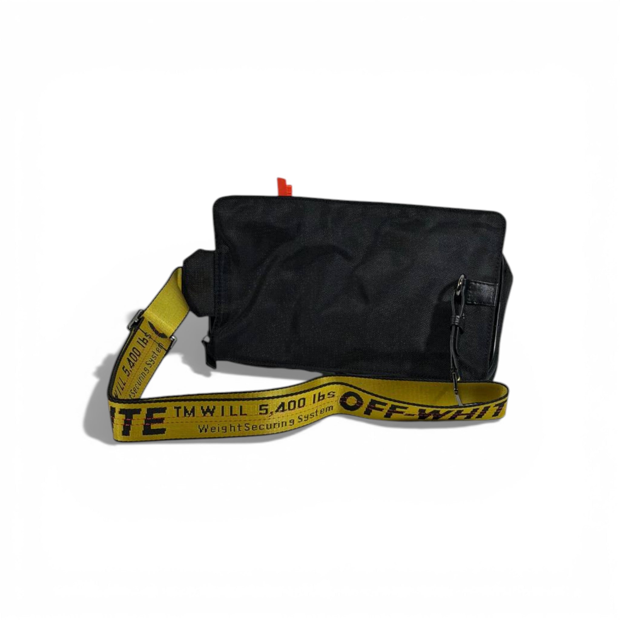 OFF-WHITE Black Double Pocket Waist Bag 🖤🔥 Streetwear Utility Belt Bag ⚡😎💣