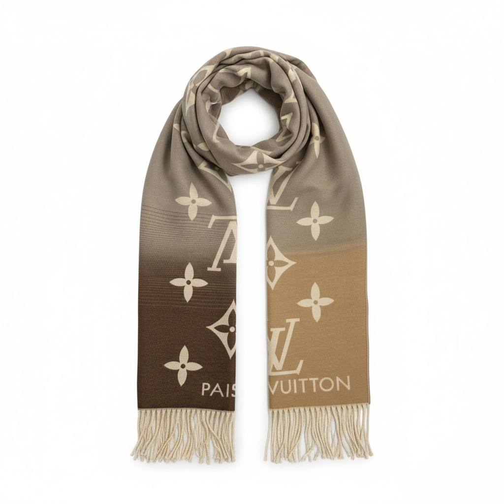 Louis Vuitton Gradient Monogram Scarf 🧣🤎 Luxury Winter Statement 😍🔥💎