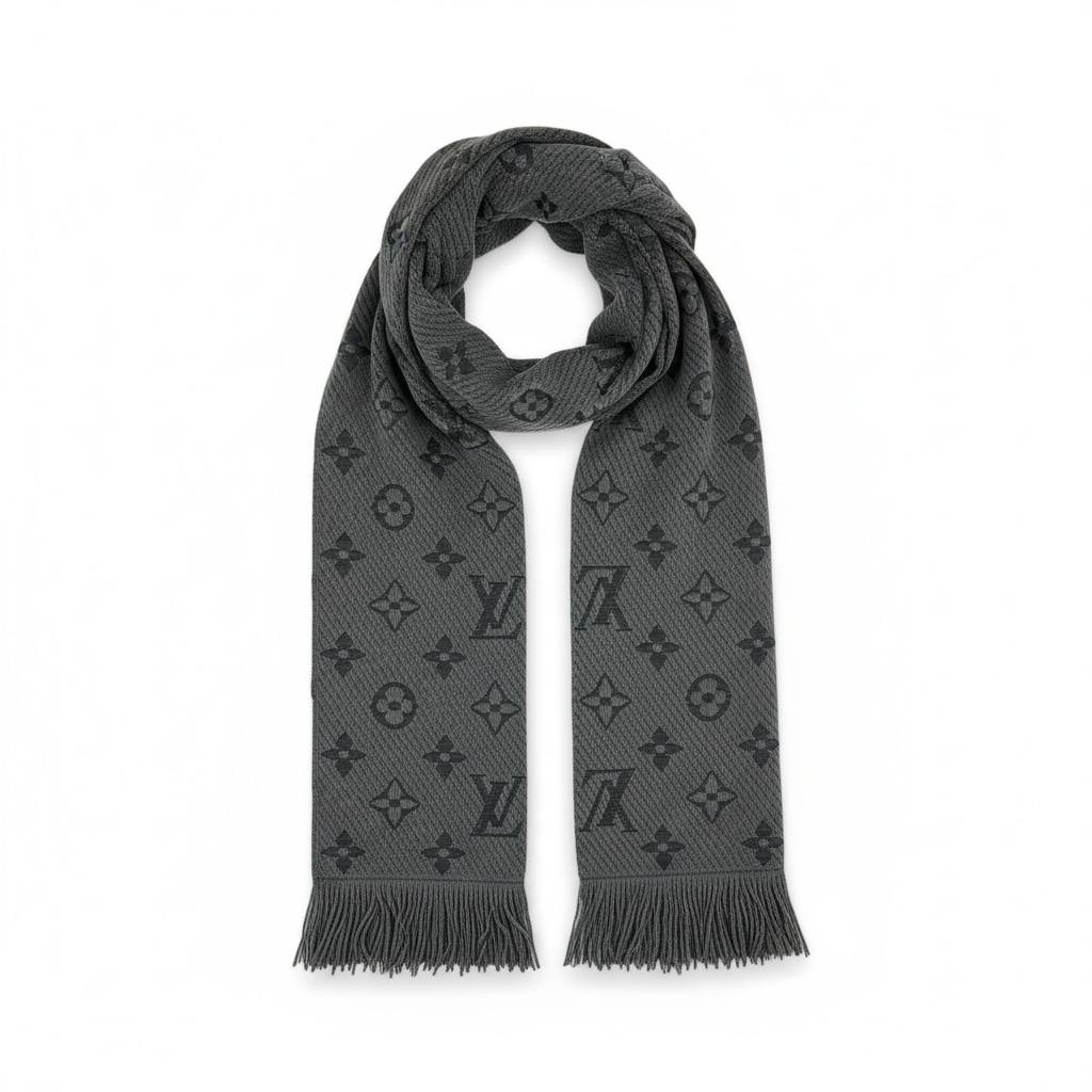 Louis Vuitton Grey Monogram Scarf 🧣🔥 Luxury Winter Essential 💎❄️