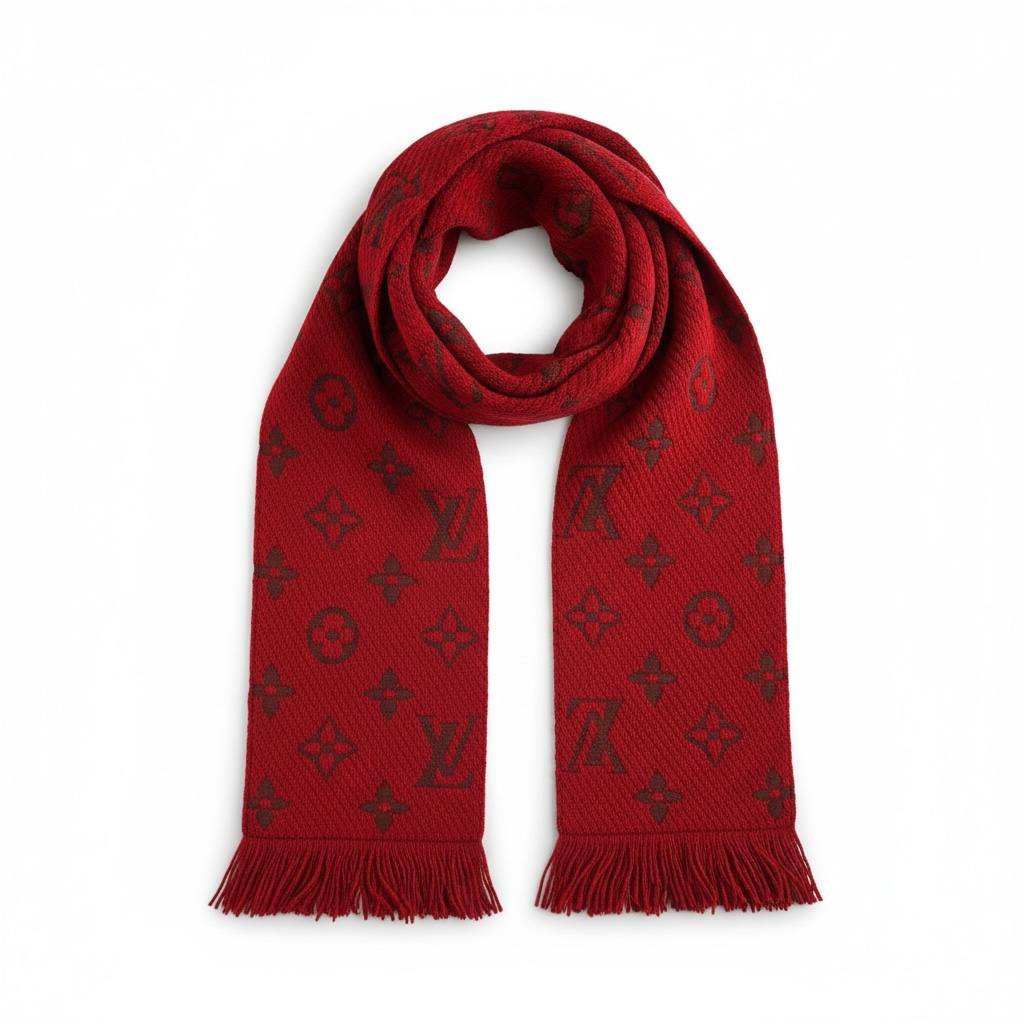 Louis Vuitton Red Monogram Scarf 🧣❤️ Iconic Luxury Statement 💎✨