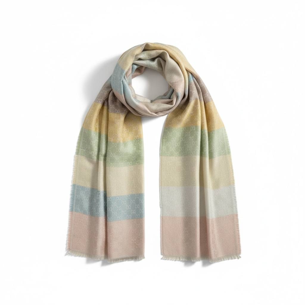 Gucci Pastel Stripes Signature Scarf πβ¨ | Elegant Designer Winter Wrap