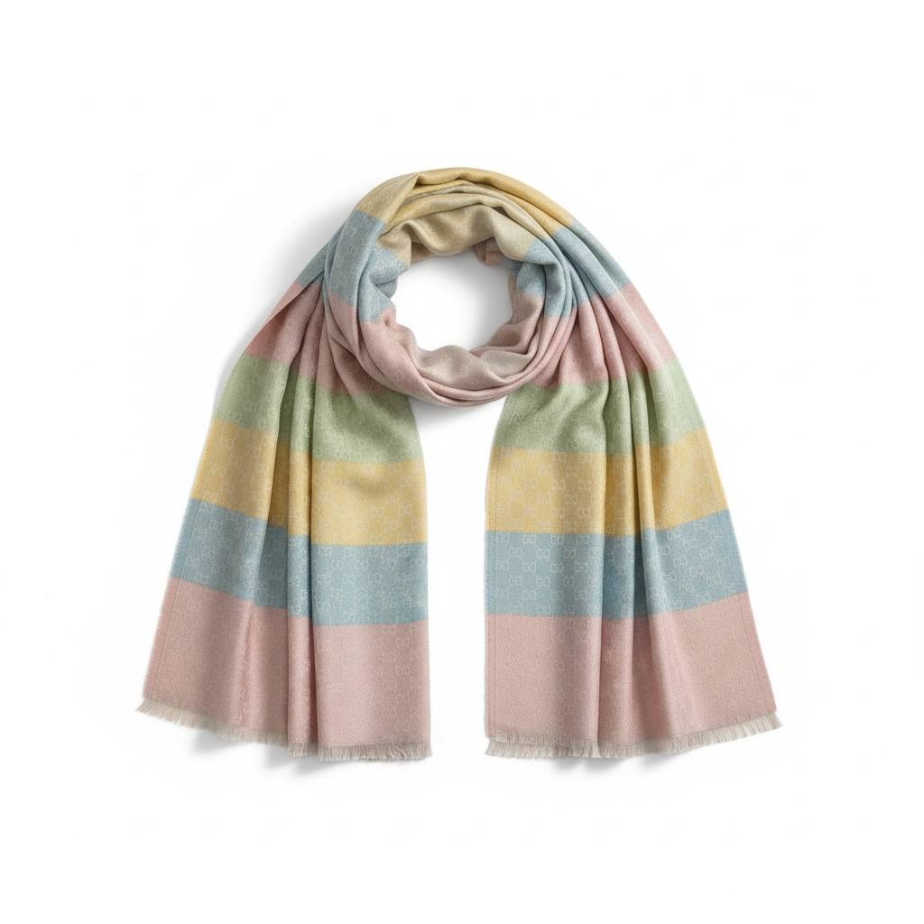 Gucci Pastel Stripes Signature Scarf πβ¨ | Elegant Designer Winter Wrap