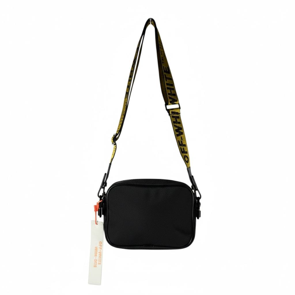 Off-White Black Crossbody Bag with Signature Strap π€β¨