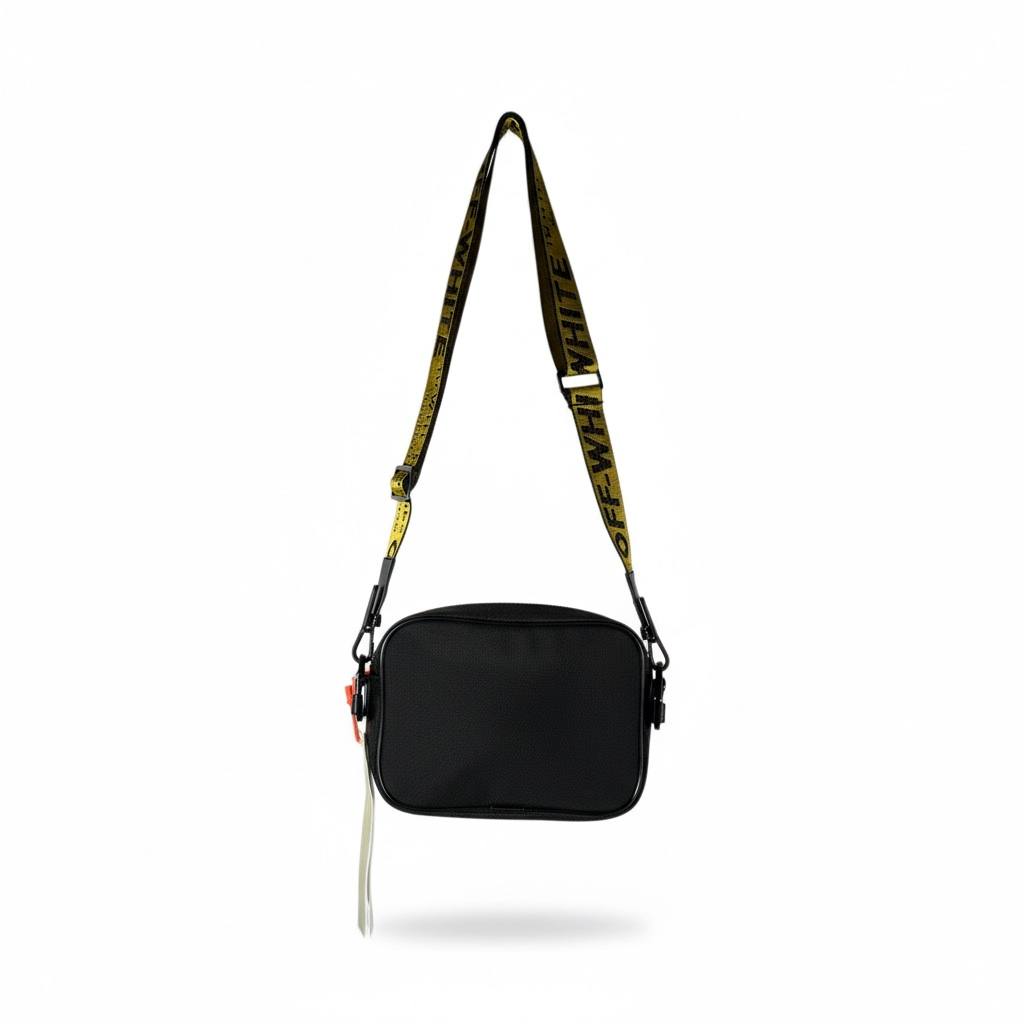 Off-White Black Crossbody Bag with Signature Strap π€β¨