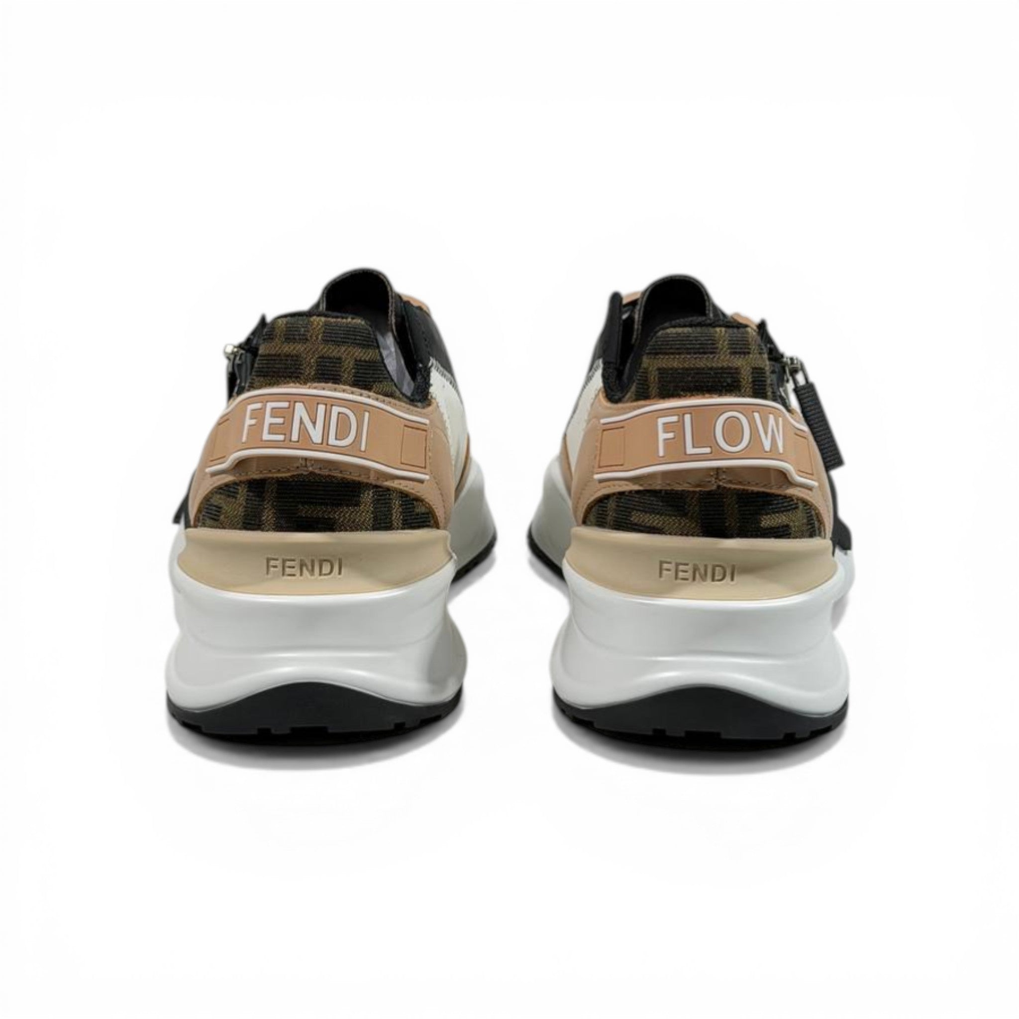 Fendi Flow Sneakers – Beige & Black Luxury Runner 🤍🖤