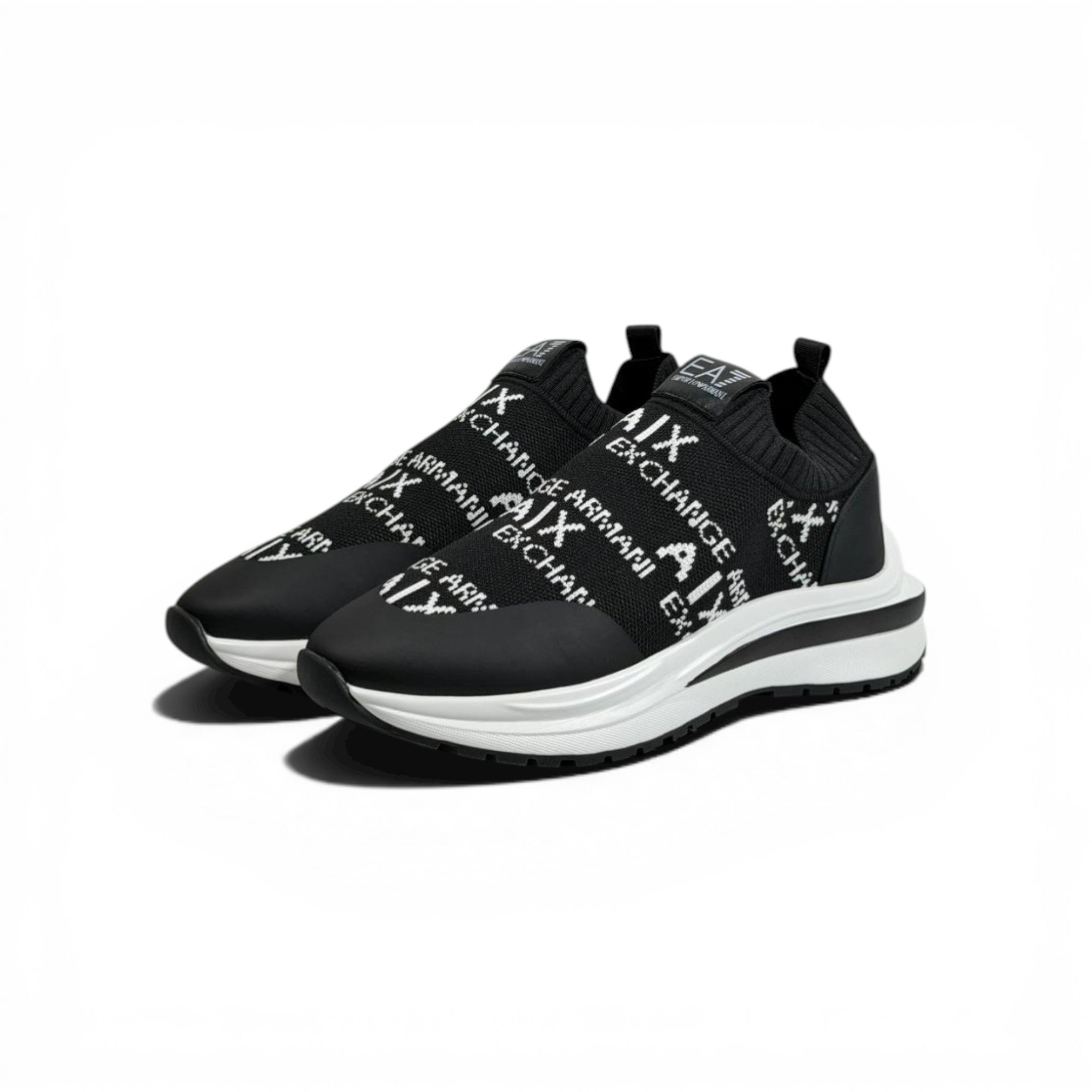 EA7 Armani Exchange-Inspired Slip-On Sneakers β Black Knit Comfort π€π