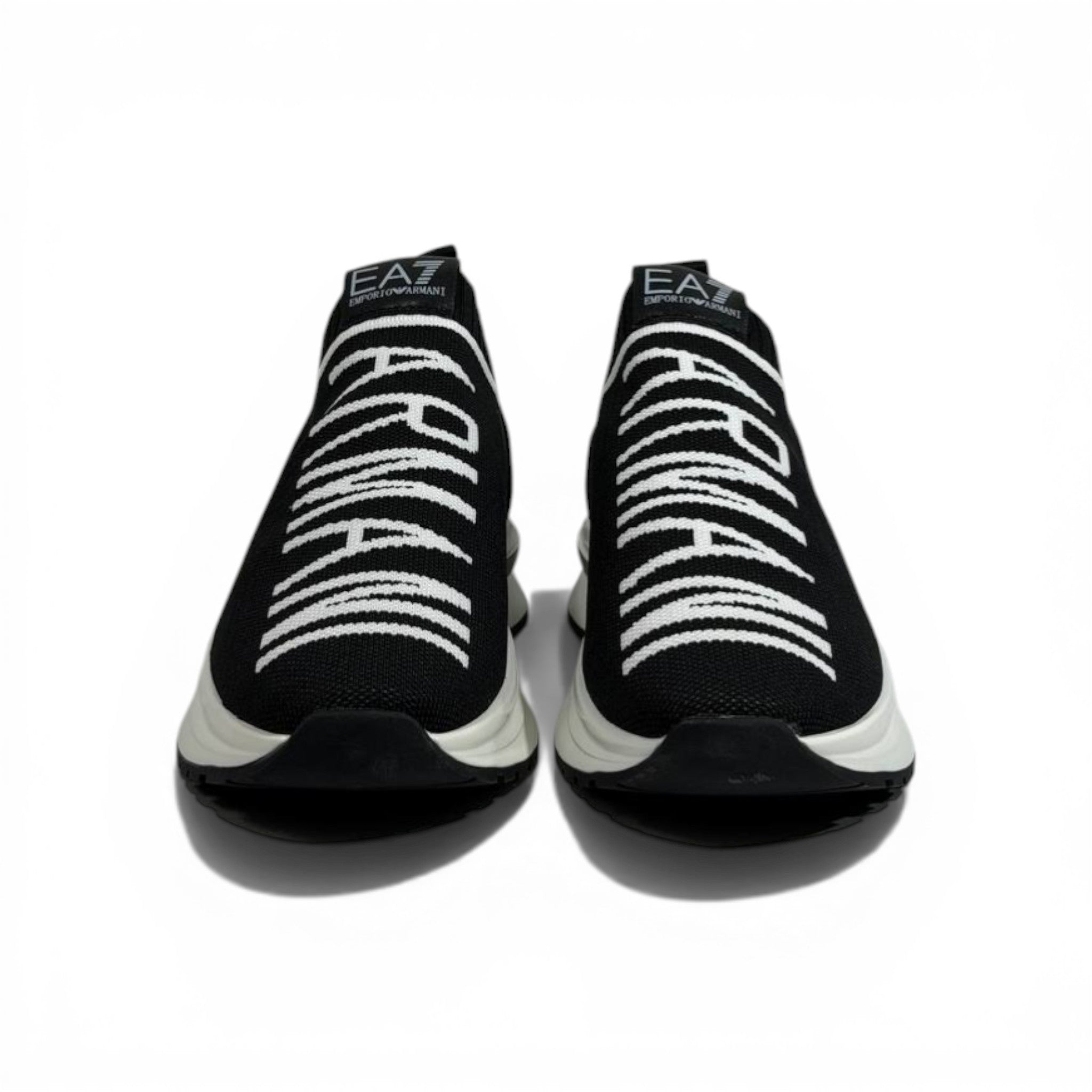 EA7 Armani Exchange-Inspired Slip-On Sneakers – Bold Logo Black Edition 🖤🔥