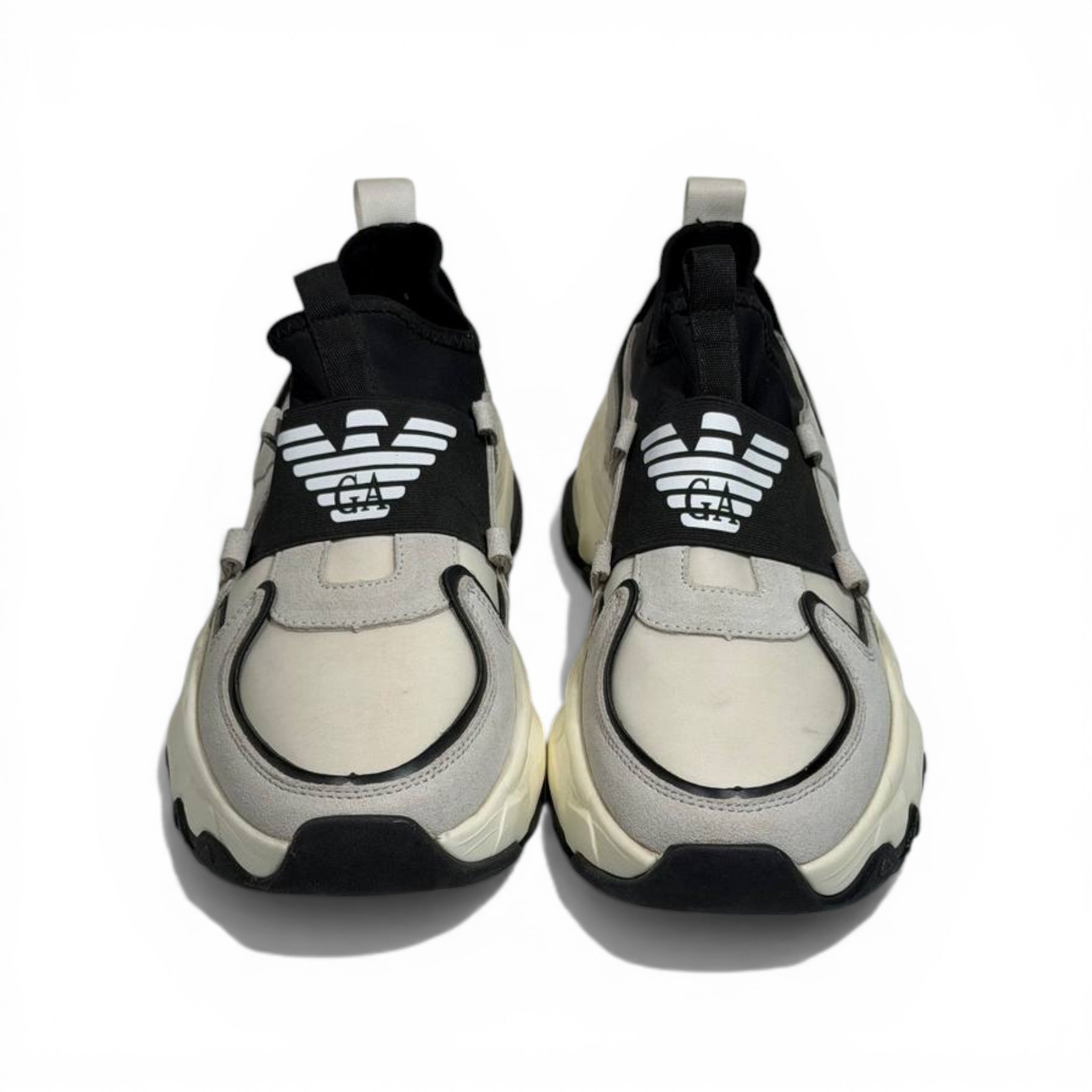 EMPORIO ARMANI Two-Tone Chunky Sneakers πβ‘ | Bold Street Luxury & Slip-On Comfort