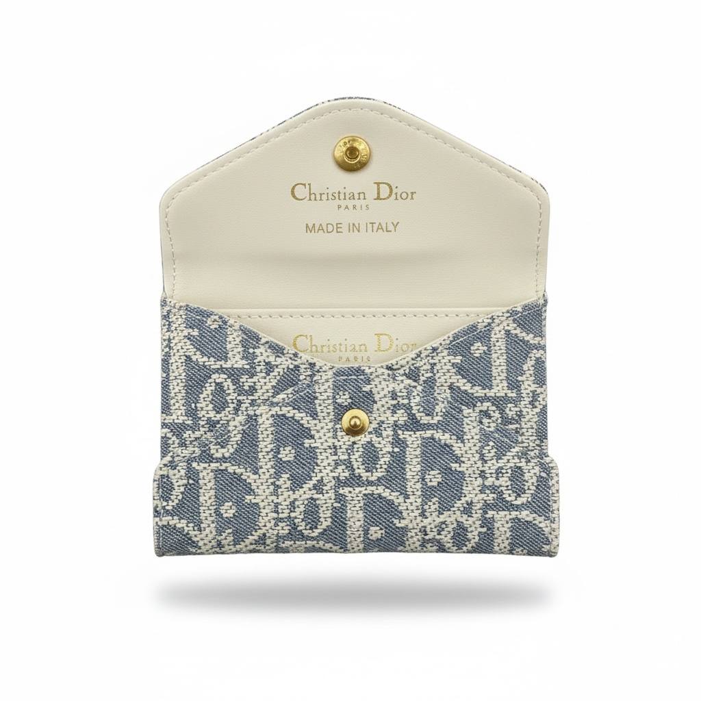 👛 CD Monogram Mini Wallet – Light Canvas Chic Edition