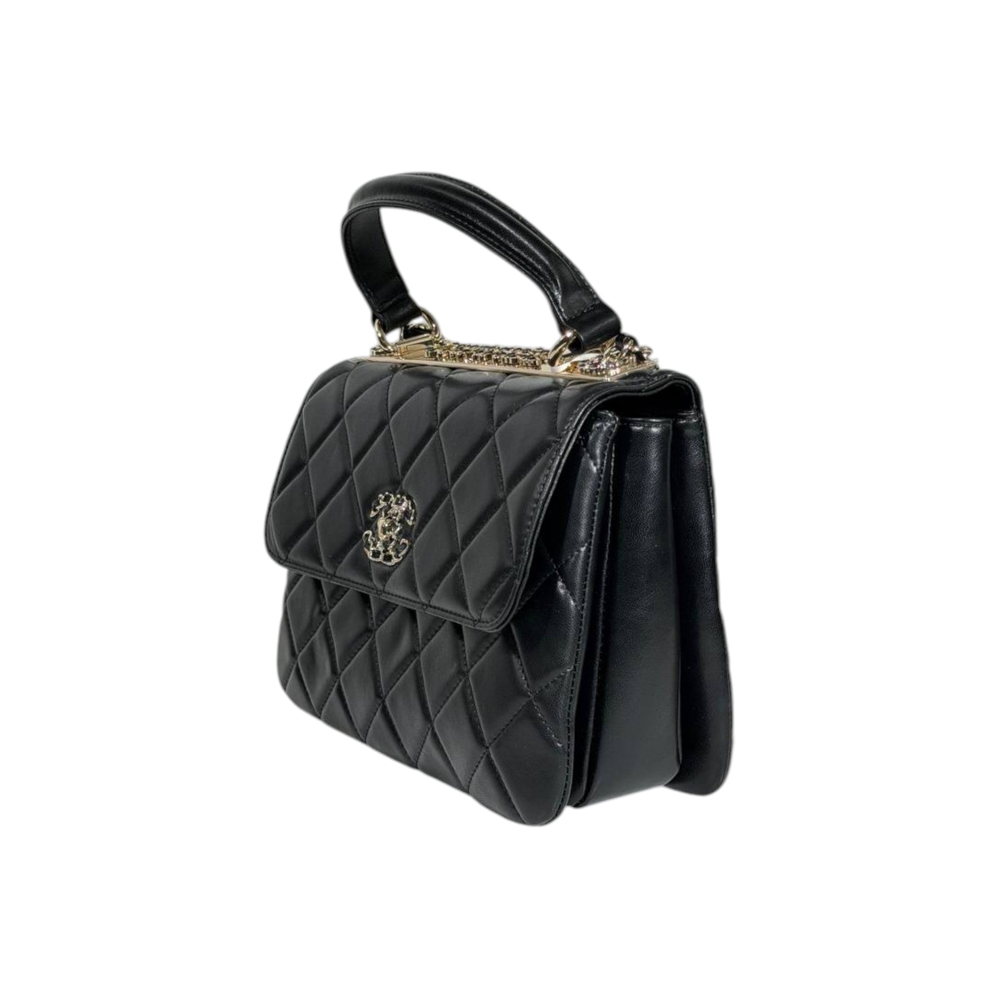 Chanel Quilted Top Handle Mini Bag β Black with Gold Hardware π€β¨