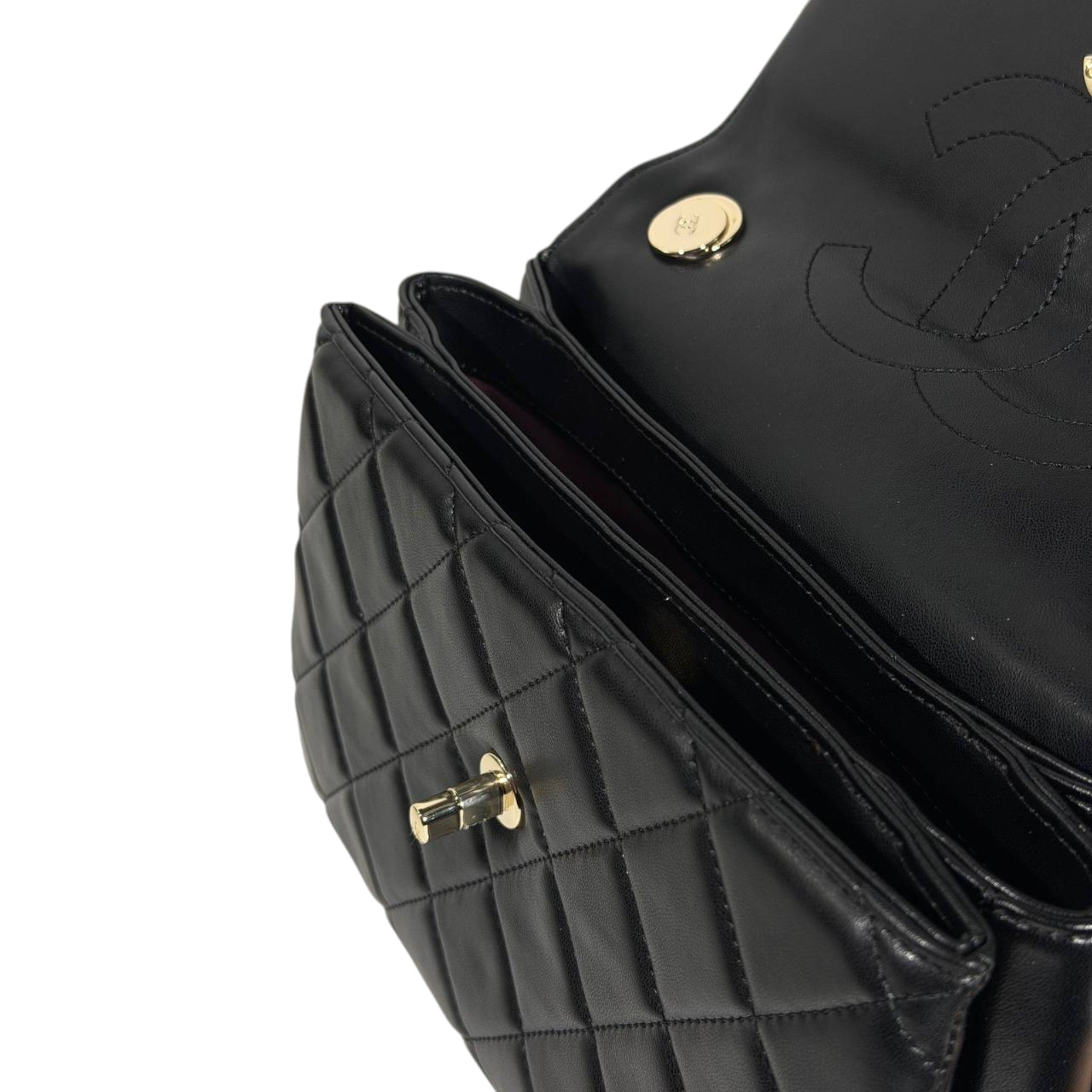 Chanel Quilted Top Handle Mini Bag β Black with Gold Hardware π€β¨
