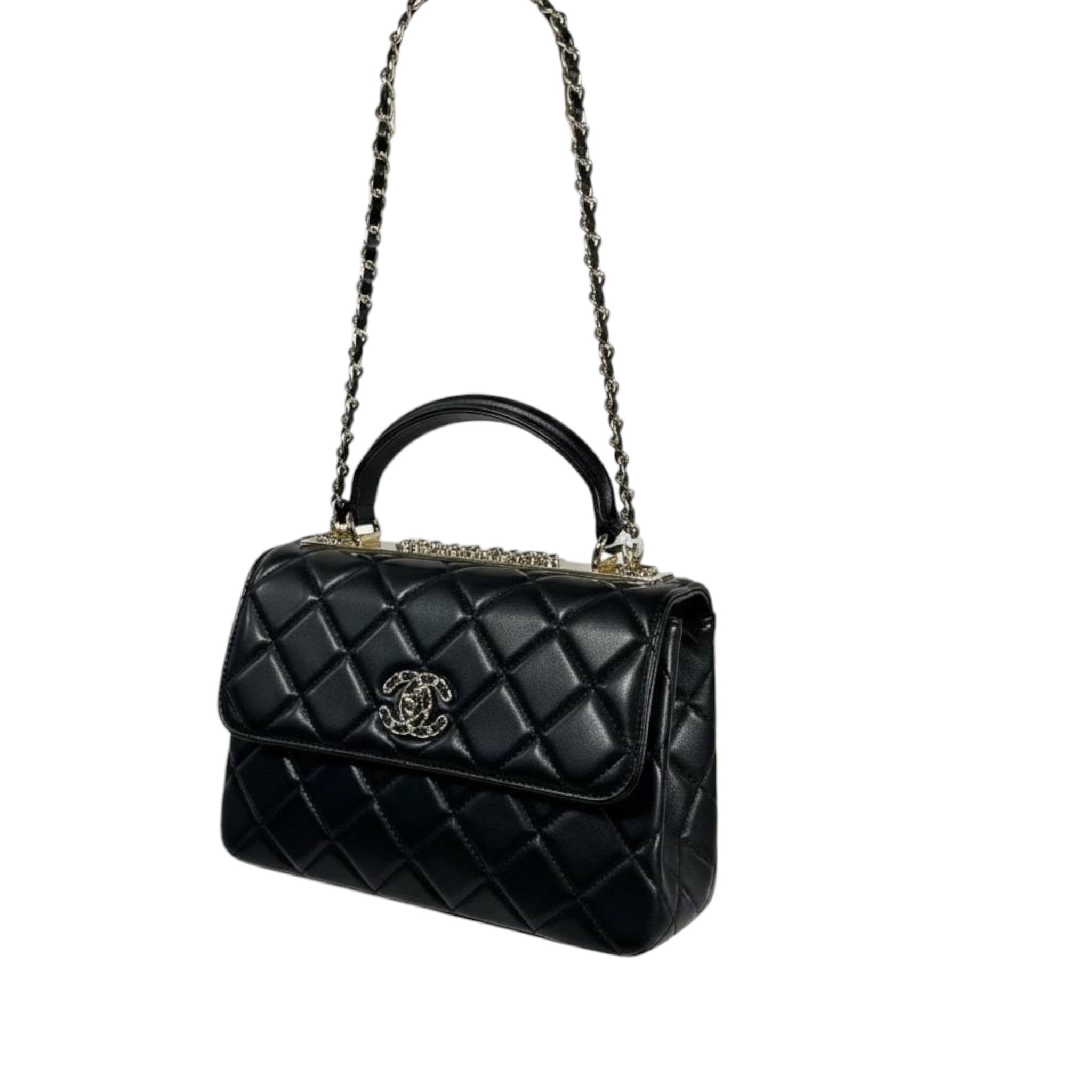 Chanel Quilted Top Handle Mini Bag β Black with Gold Hardware π€β¨