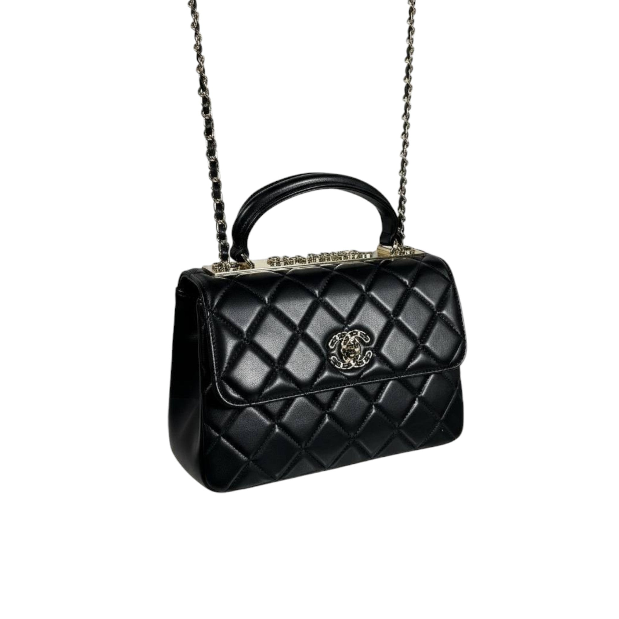 Chanel Quilted Top Handle Mini Bag β Black with Gold Hardware π€β¨
