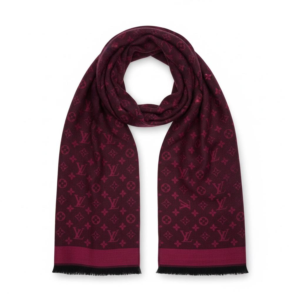 ❤️✨ Louis Vuitton Monogram Scarf Burgundy 💎