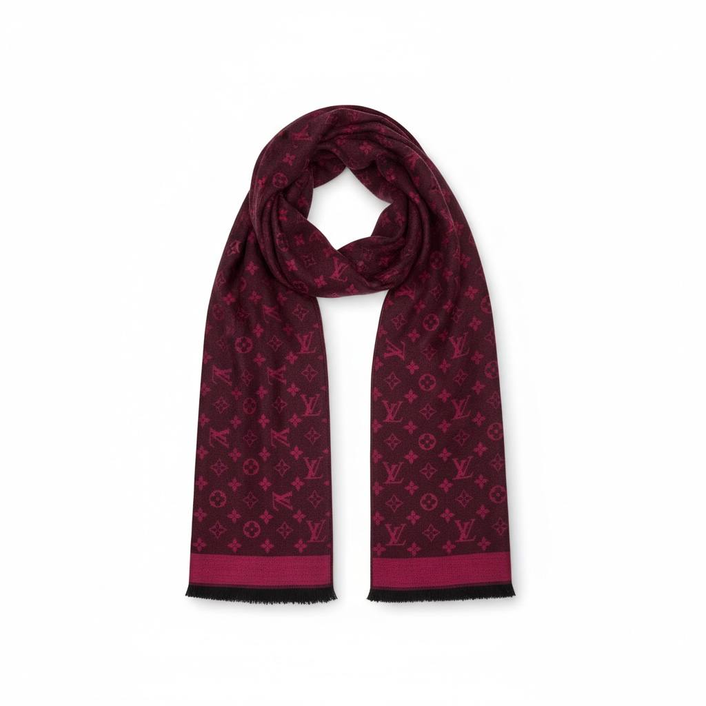 ❤️✨ Louis Vuitton Monogram Scarf Burgundy 💎