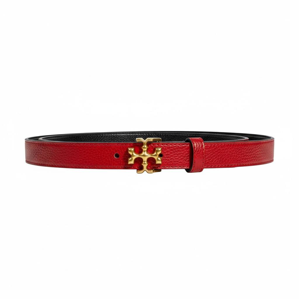 Tory Burch Red Leather Logo Belt 115cm ❤️✨👑