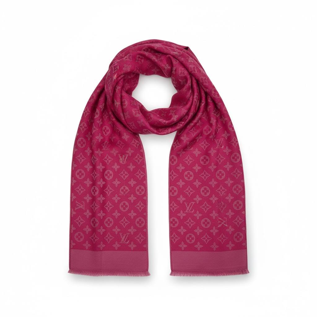 💖🔥 Louis Vuitton Monogram Pink Scarf 🧣👑✨