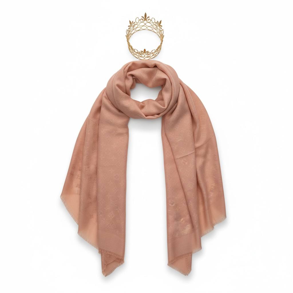 👑🌸 Louis Vuitton Monogram Soft Rose Scarf 🧣✨💎