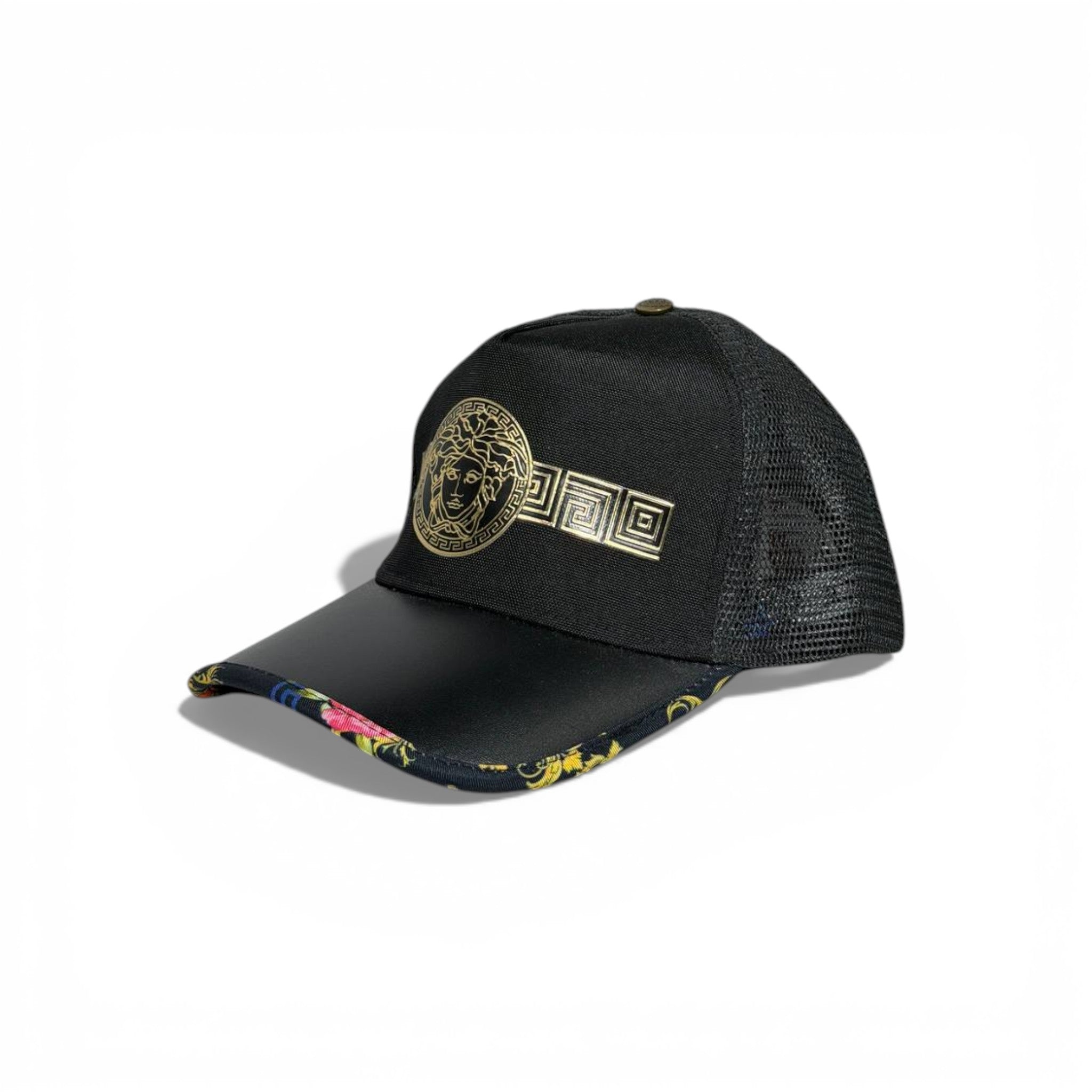 š¤ Versace Black Medusa Mesh Cap with Gold Details šāØ