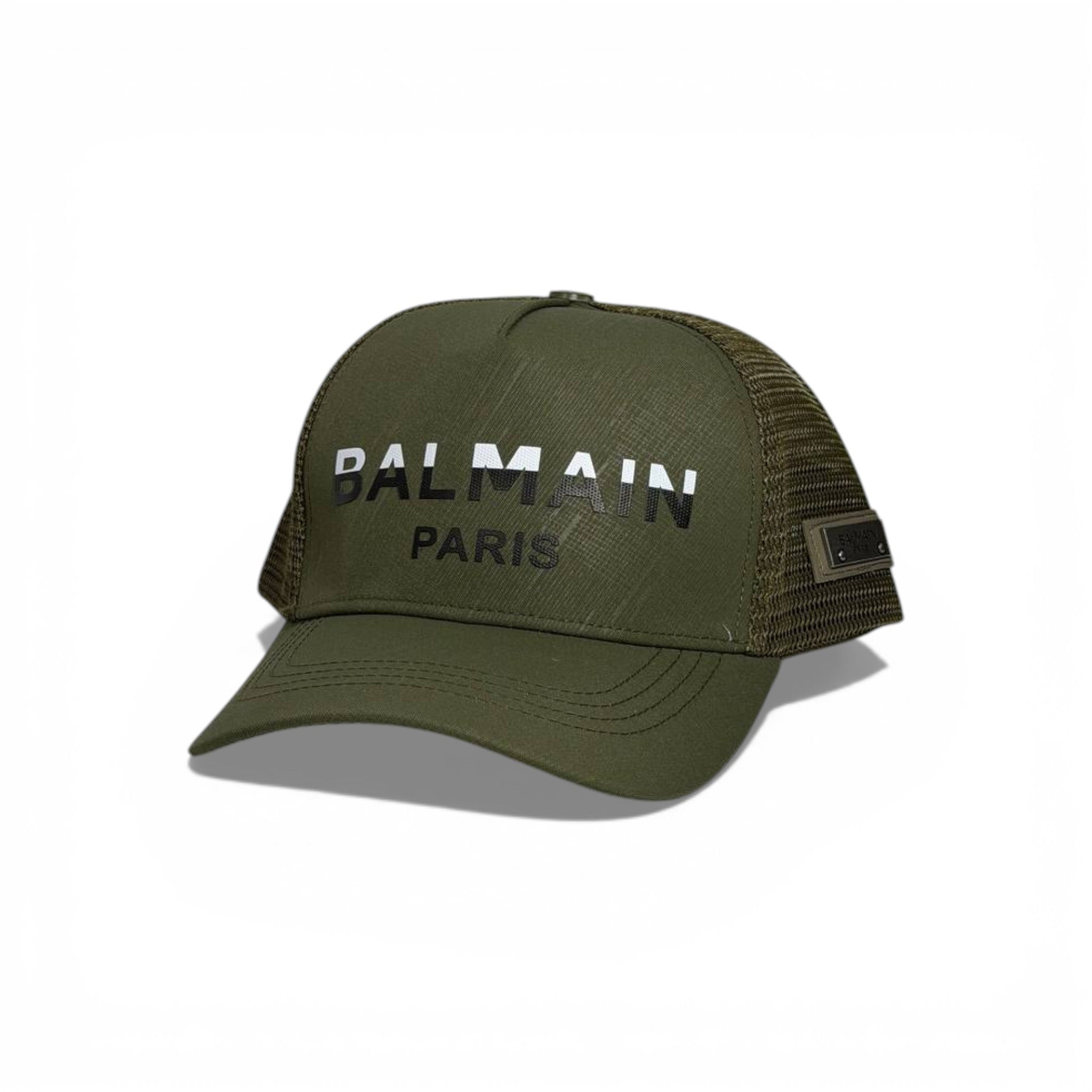π Balmain Paris Olive Green Mesh Cap π§’β¨