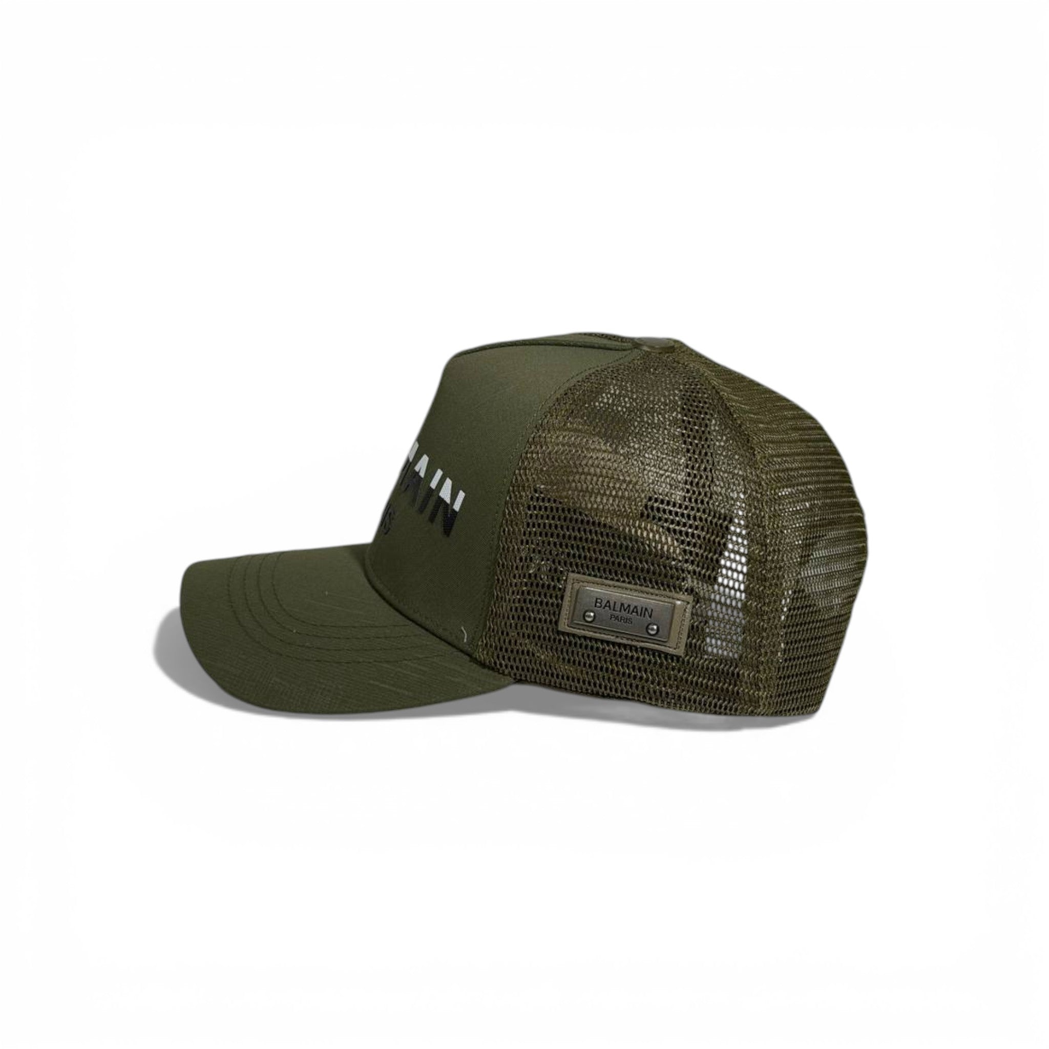 π Balmain Paris Olive Green Mesh Cap π§’β¨