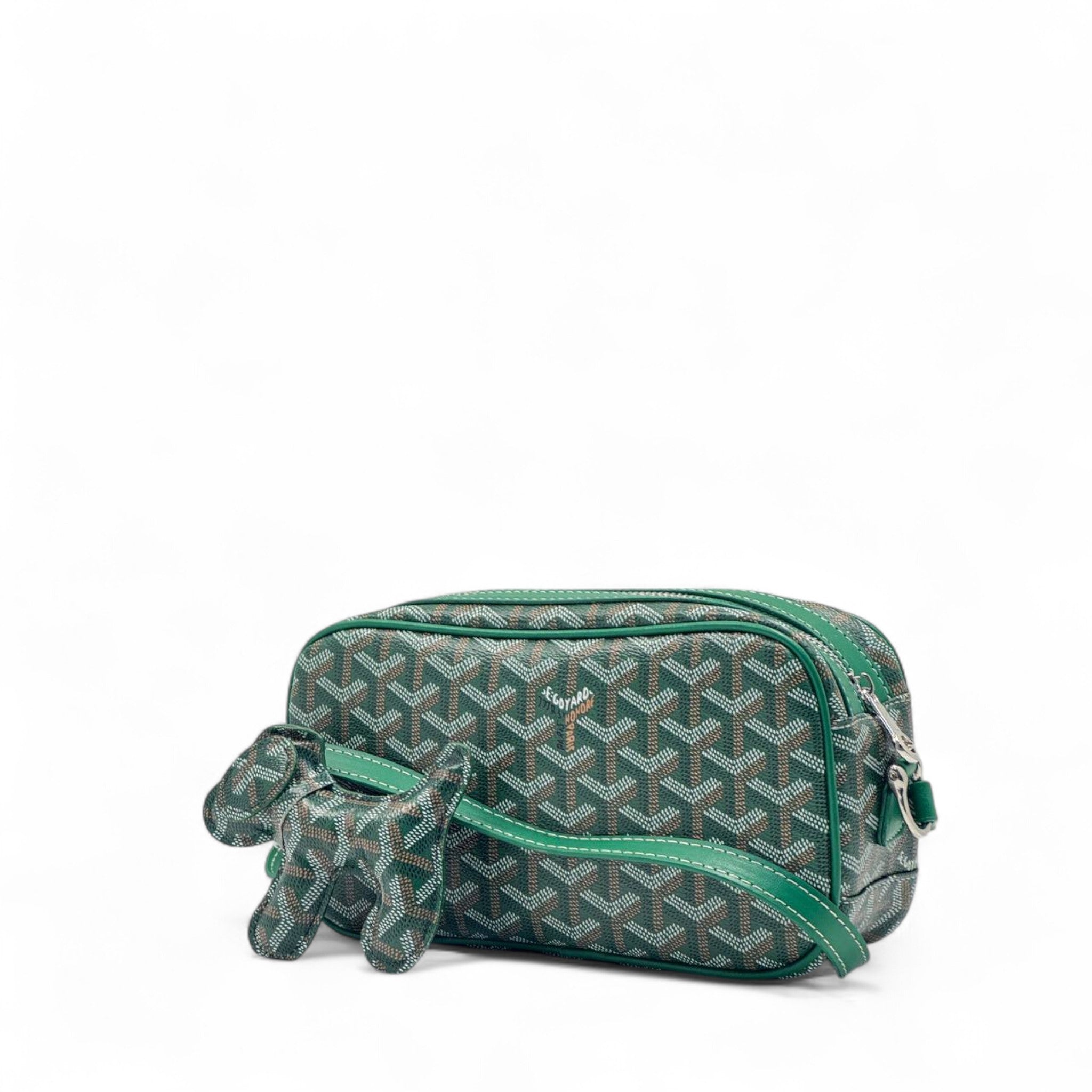๐ Goyard Mini Green Crossbody โ Signature Print + Dog Charm ๐๐พ