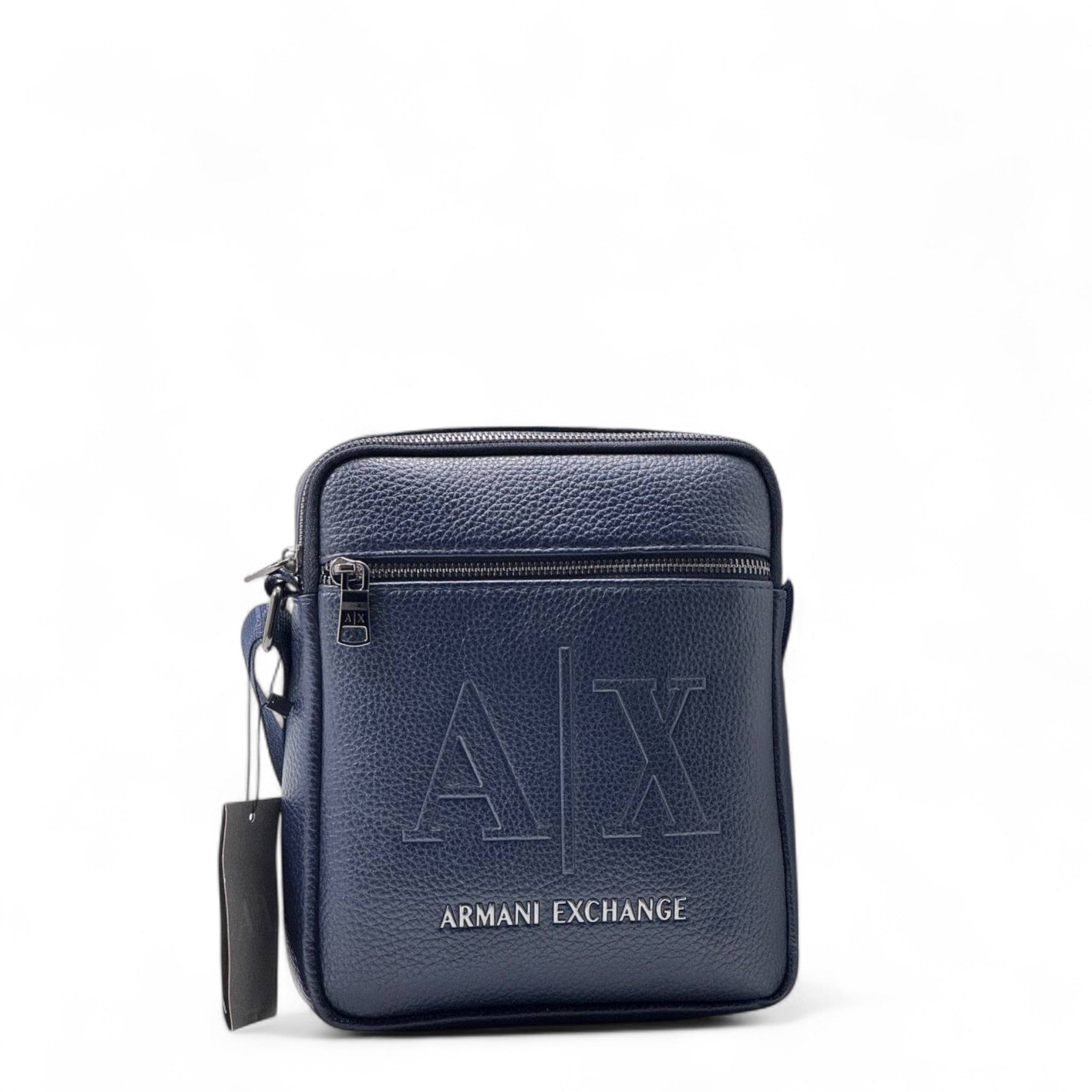 ๐ Armani Exchange Navy Leather Crossbody Bag โ Bold. Refined. Iconic.