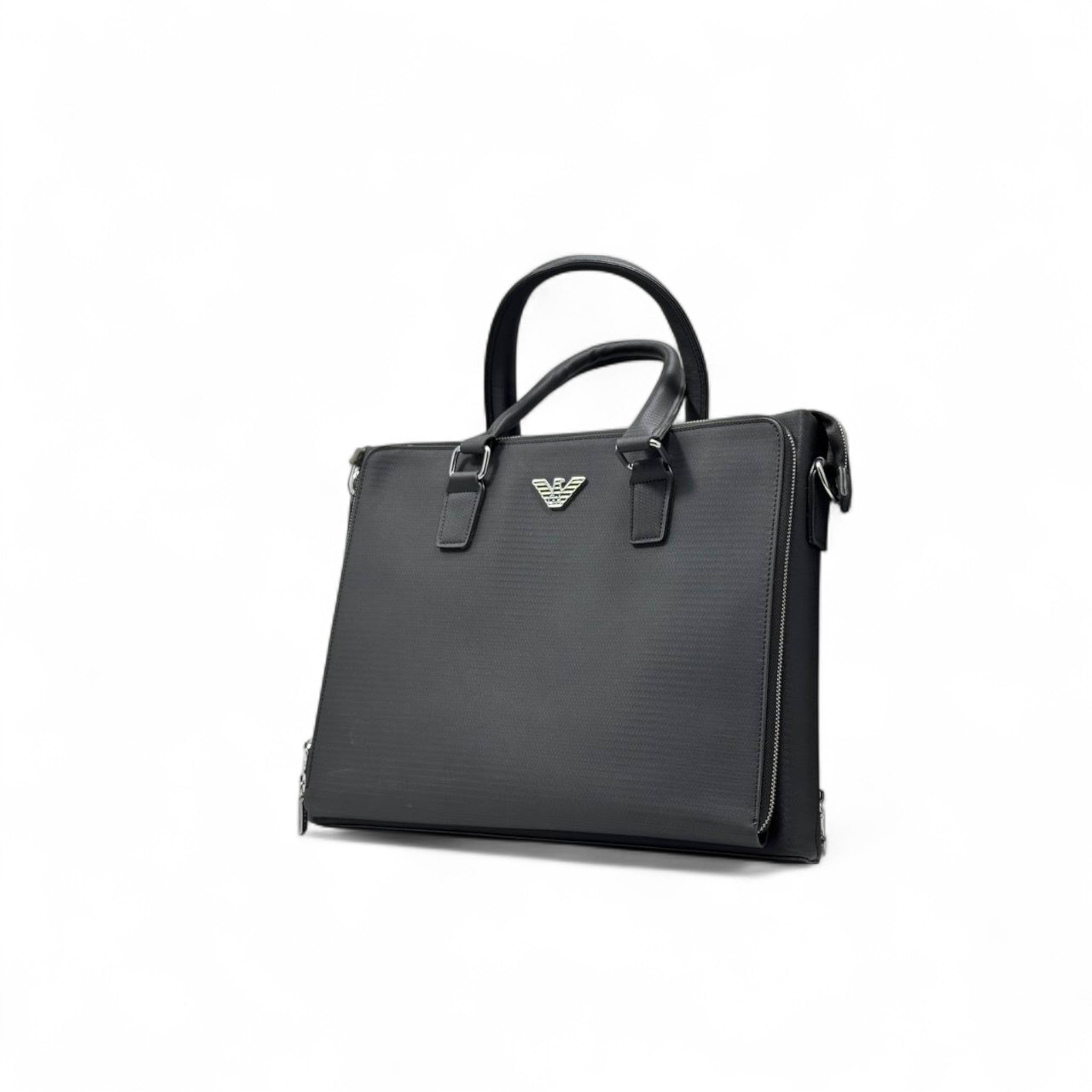 🖤 Emporio Armani Classic Business Leather Briefcase – Black Elegance