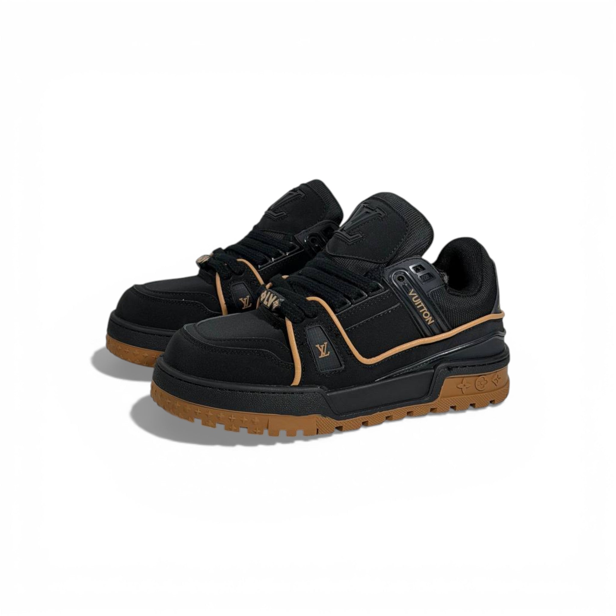 π€ Louis Vuitton Luxury Low-Top Sneakers β Black with Camel Sole πβ¨