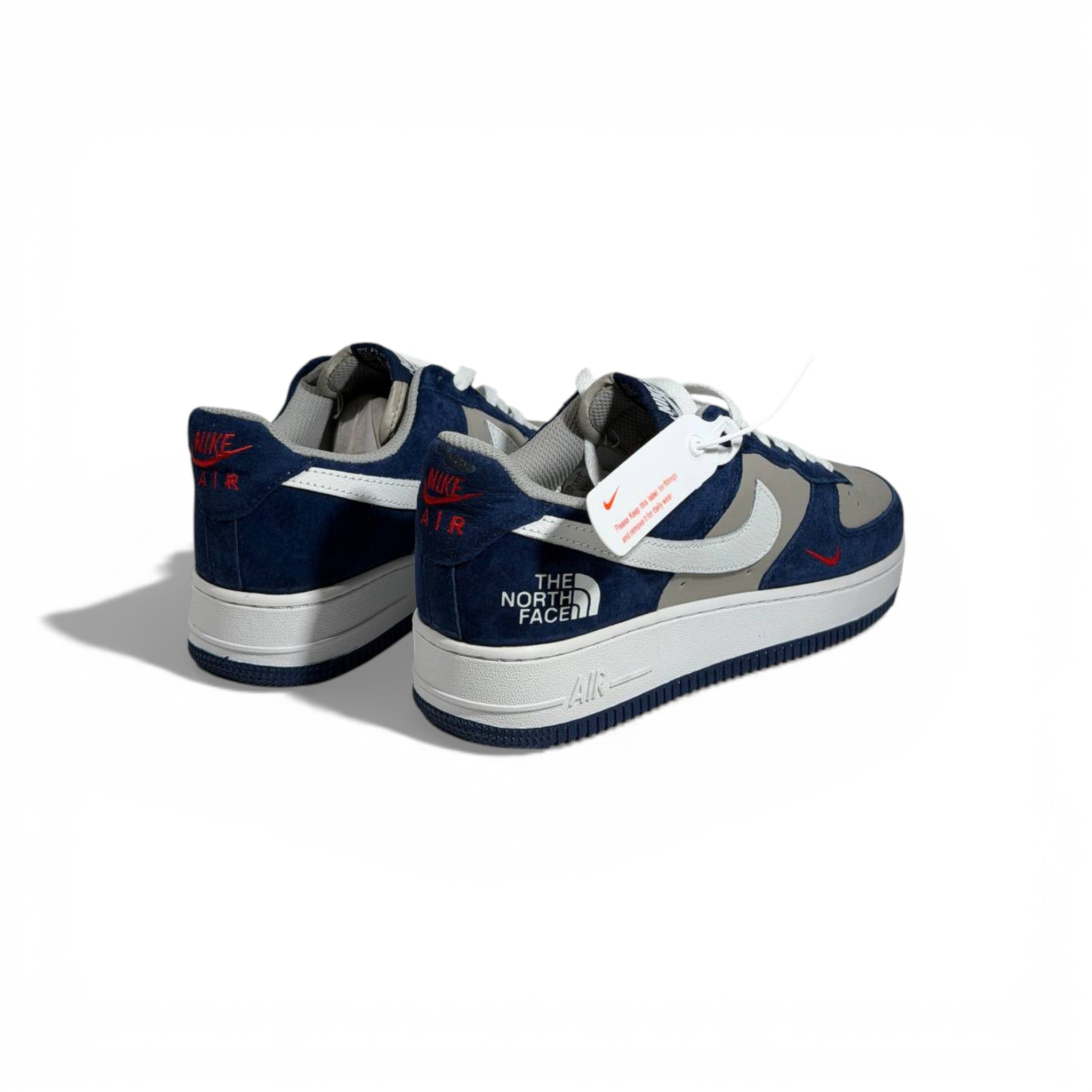 ๐๐ฅ Nike Air Force 1 x The North Face โ Navy & Grey Streetwear Edition ๐๐ค