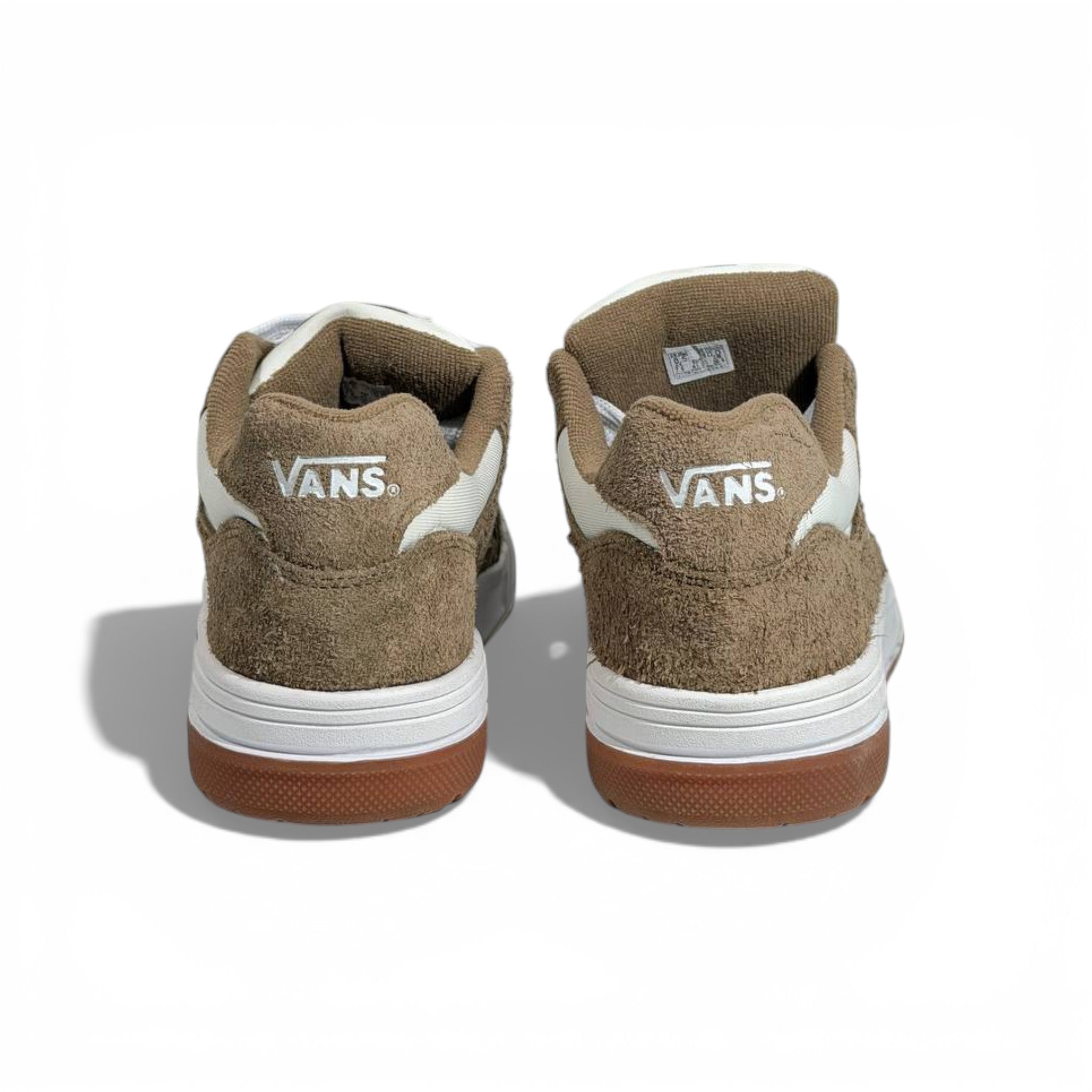 👟🔥 Vans Low-Top Sneakers – Brown Suede & White Classic Street Style 🤎🤍