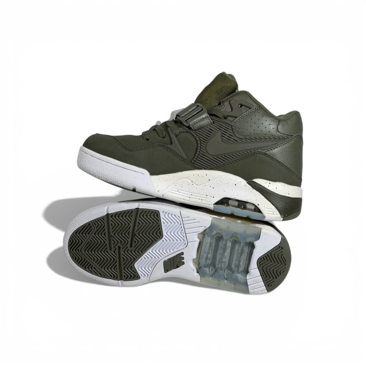 🟢👟 Nike Air Force Mid Sneakers – Olive Green & White Street Power 💥✨