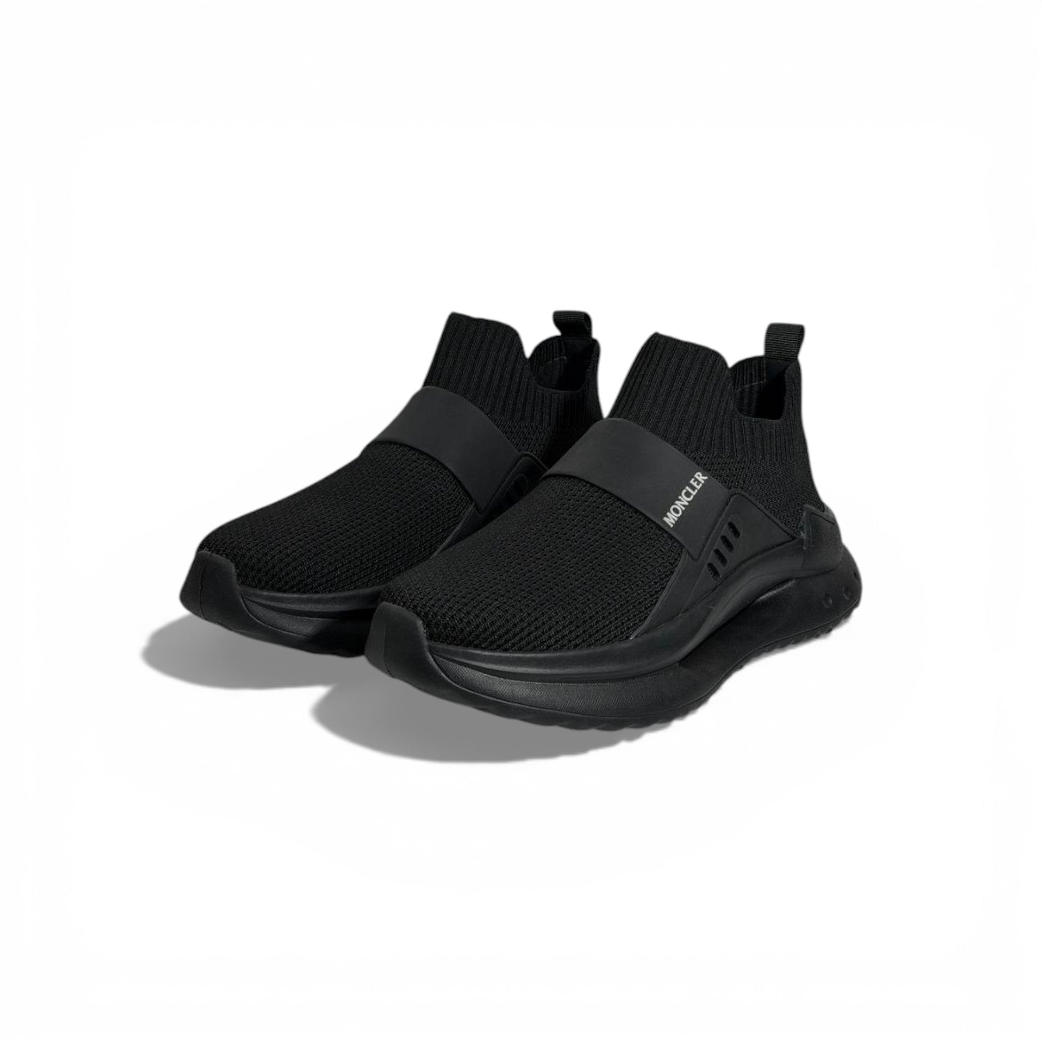 🖤✨ Moncler Luxury Slip-On Sneakers – All-Black Knit Modern Style 👟🔥