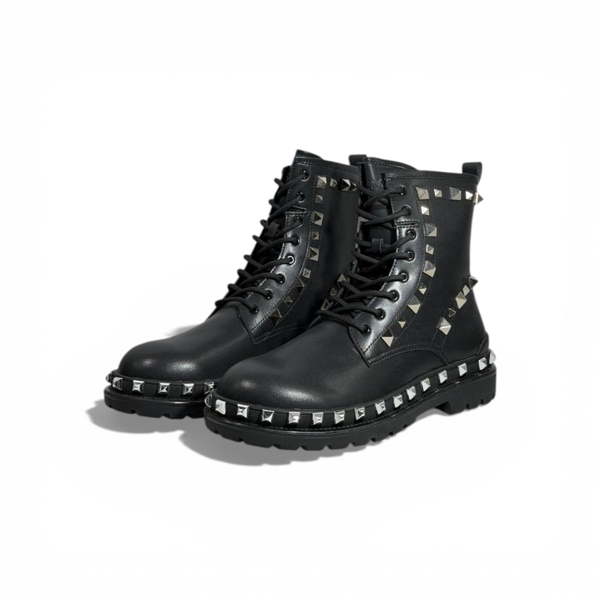 Balenciaga Studded Combat Boots β Black Leather Statement Design