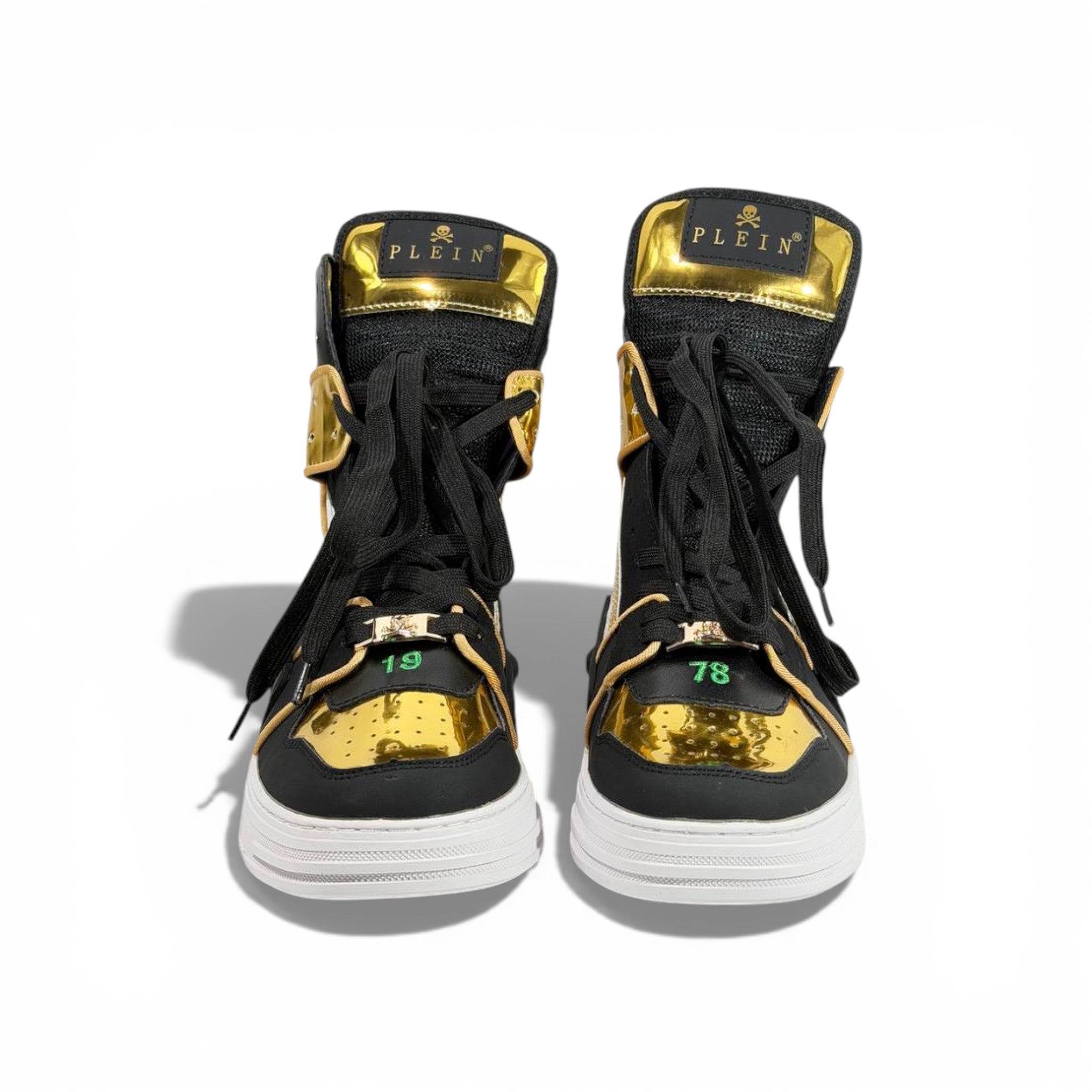 👟 Philipp Plein Black & Gold High-Top Sneakers 👑🔥