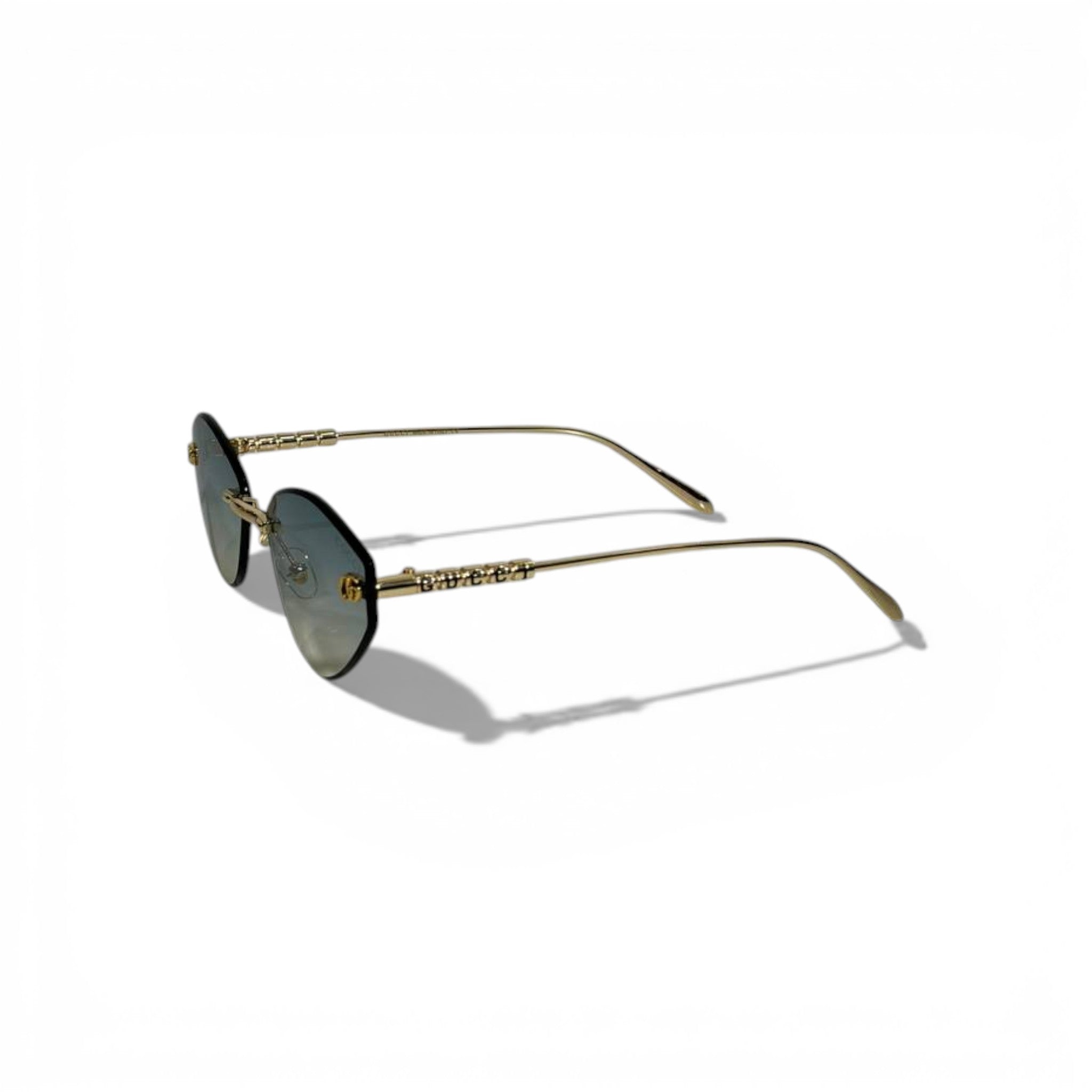 🕶️ Gucci Rimless Sunglasses – Gold Iconic Elegance ✨💛