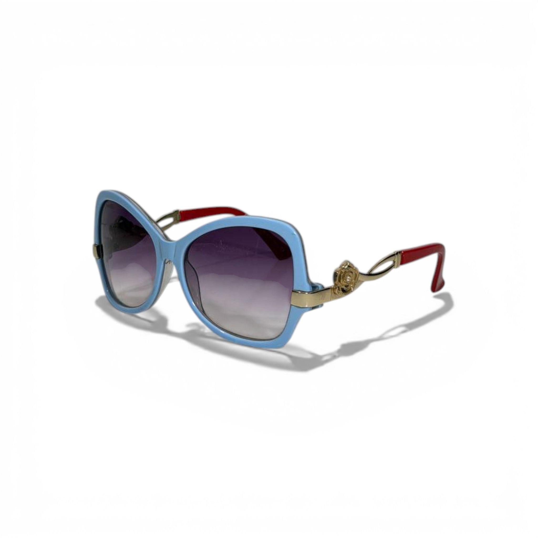 🕶️💎 Chanel Blue Oversized Sunglasses with Gold CC Detail 💎🕶️