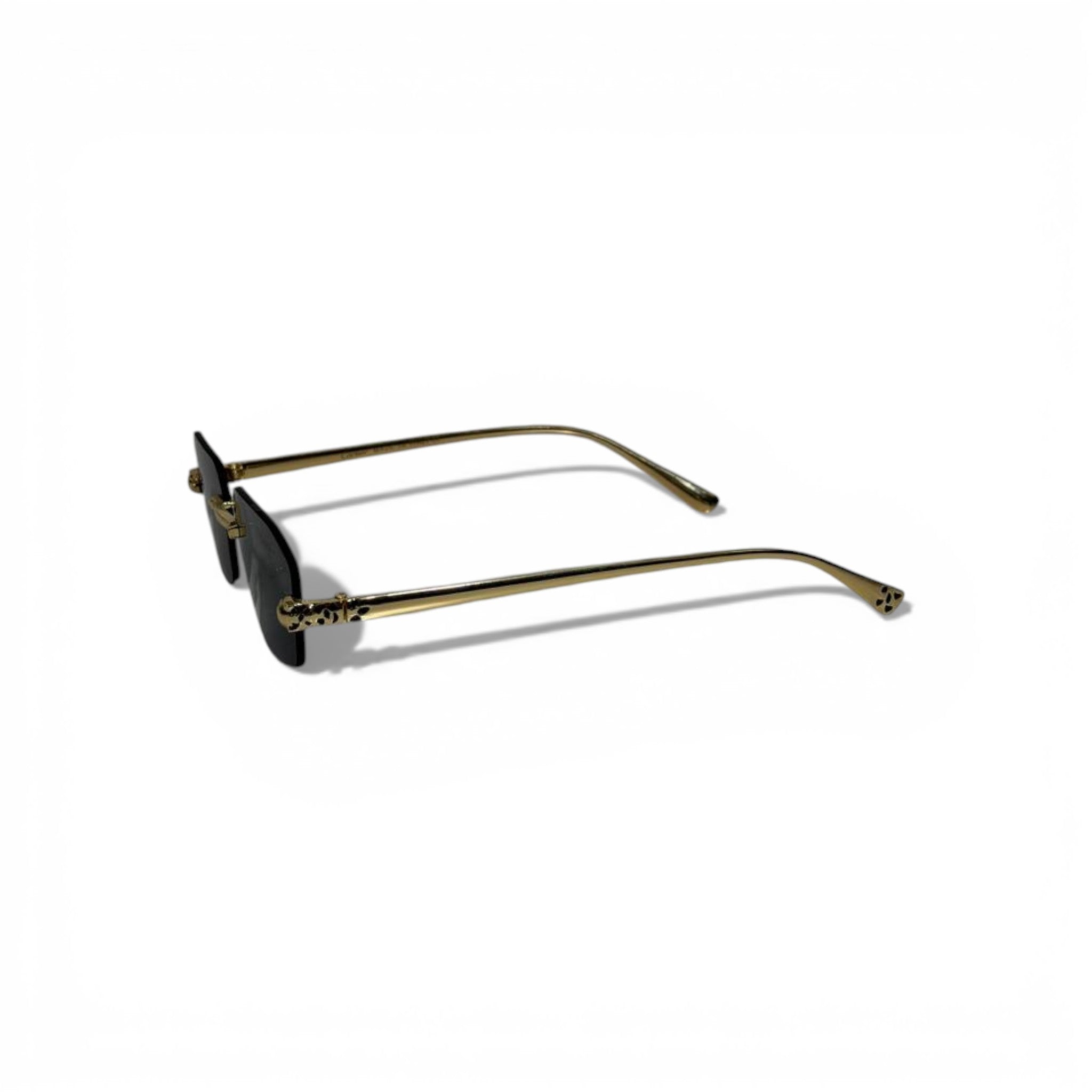 🕶️💎 Cartier Rimless Blue Sunglasses with Gold Frame 💎🕶️