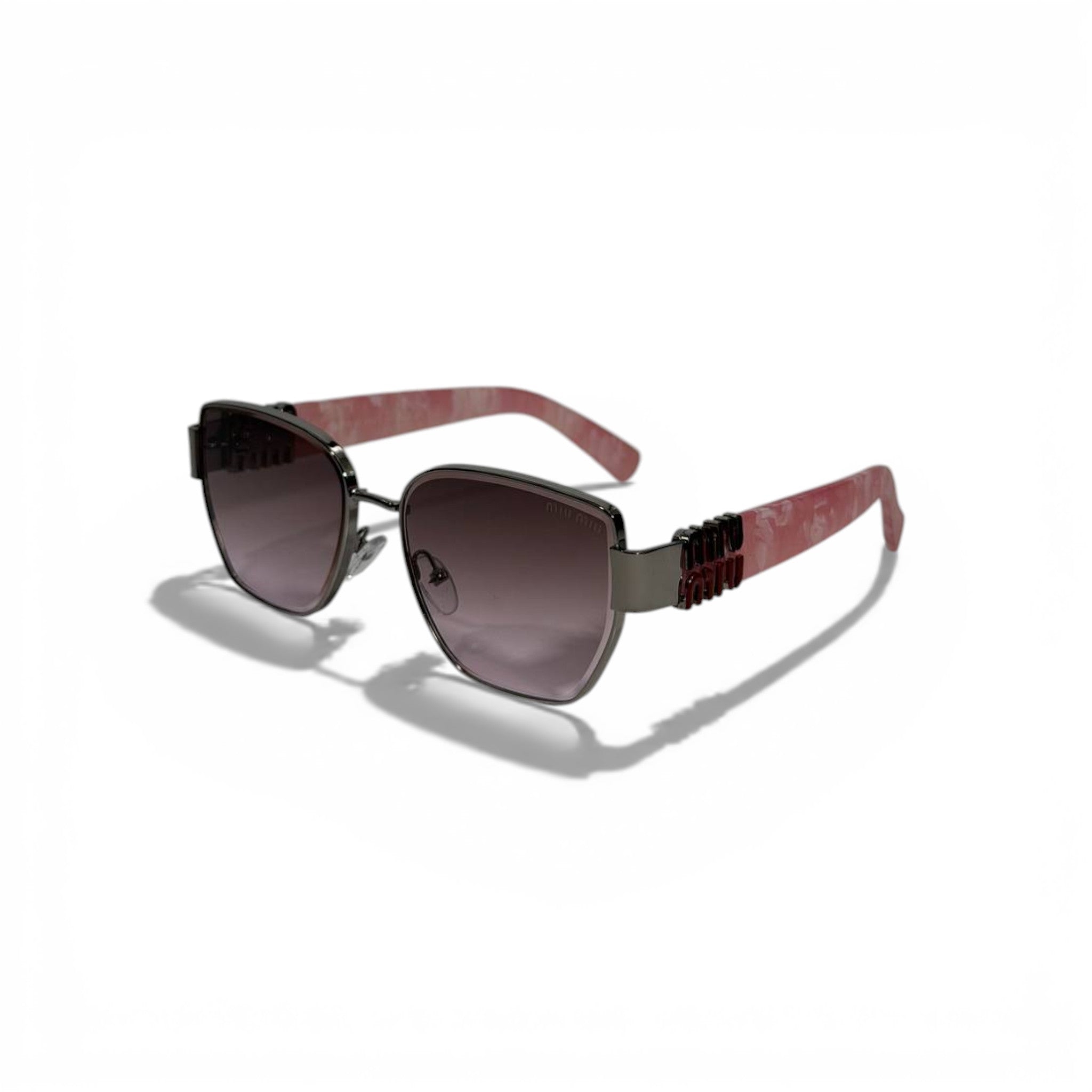 🕶️💗 Miu Miu Oversized Square Sunglasses with Pink Marble Temples 💗🕶️