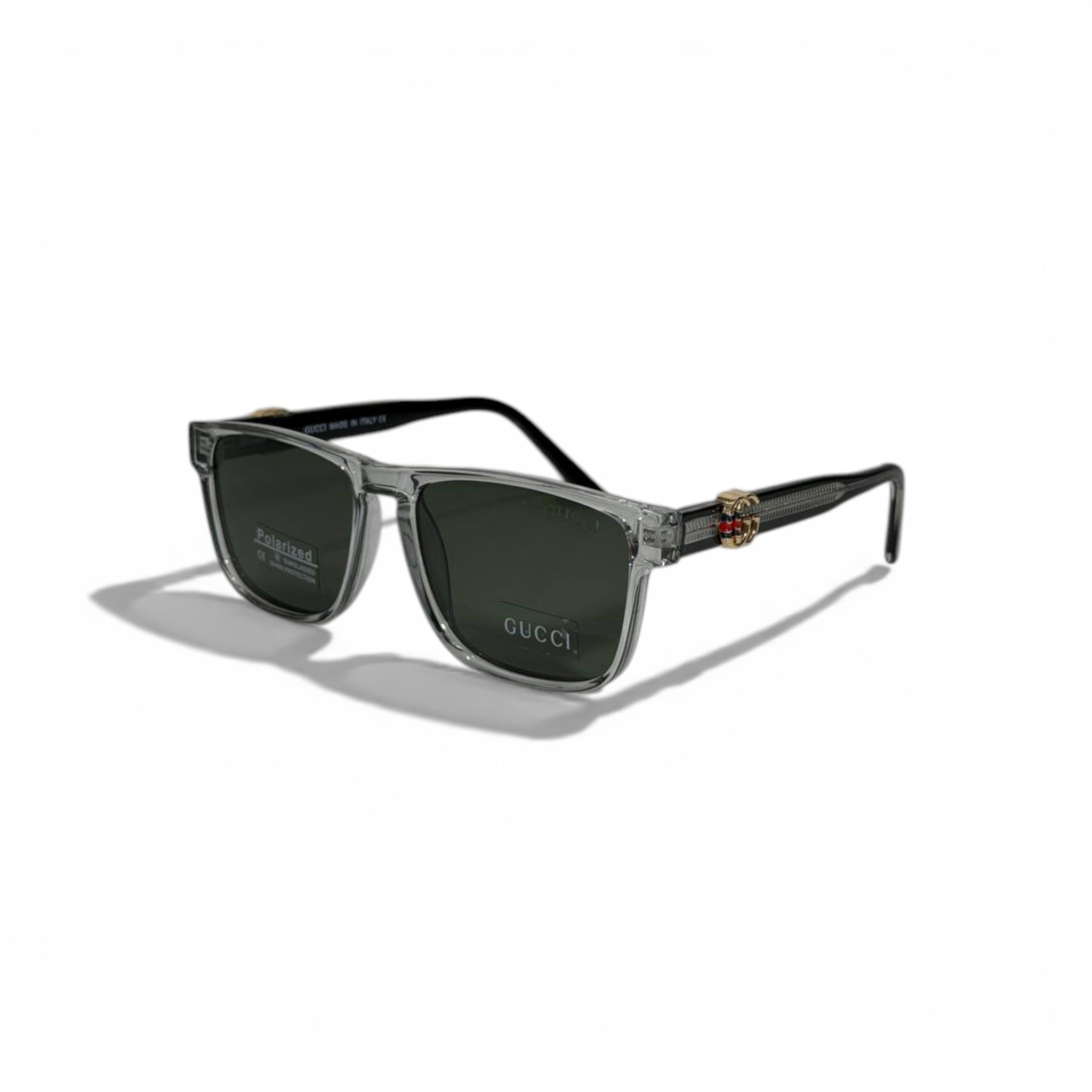 Gucci Rectangular Sunglasses โ Grey Transparent with Polarized Lenses ๐ถ๏ธโจ