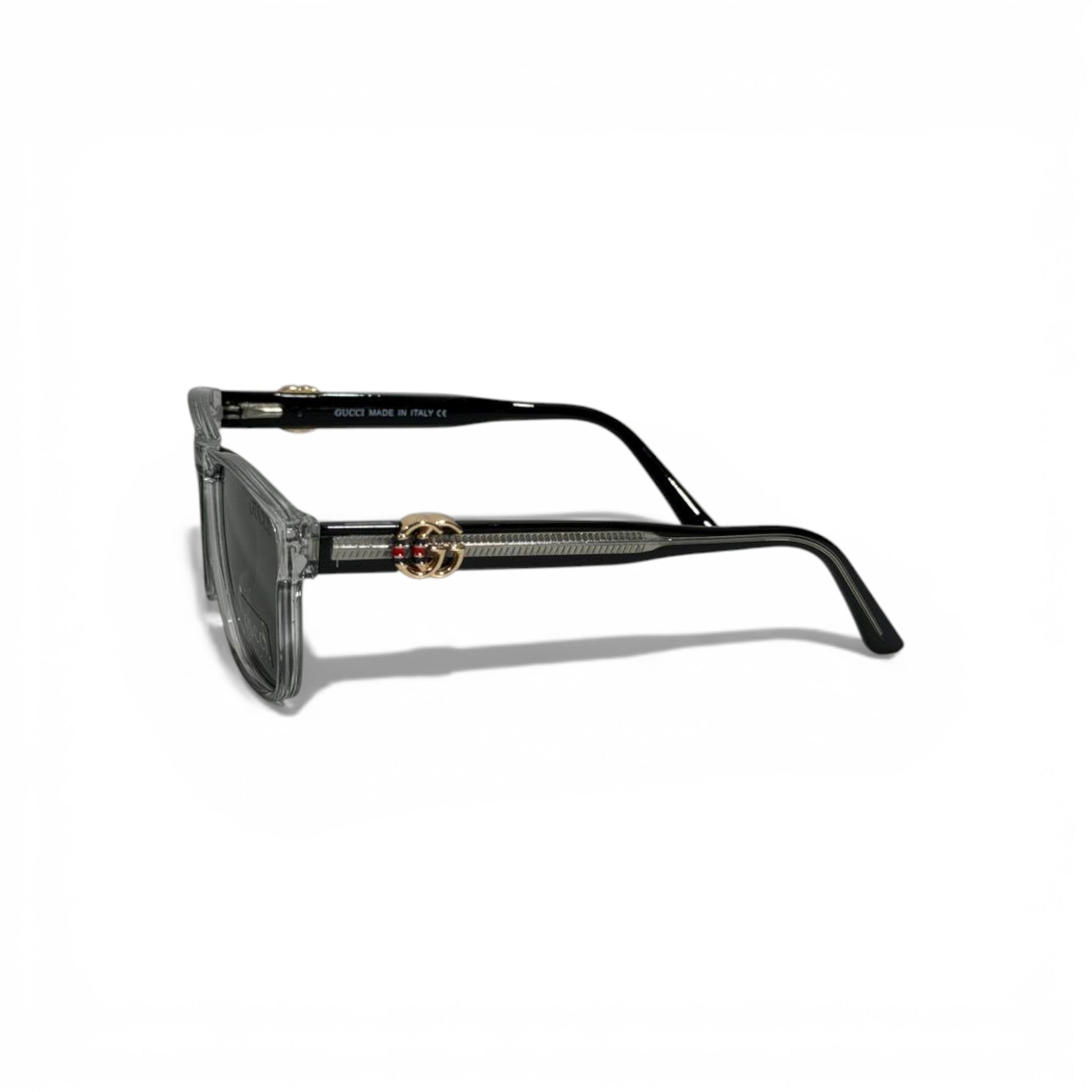 Gucci Rectangular Sunglasses โ Grey Transparent with Polarized Lenses ๐ถ๏ธโจ