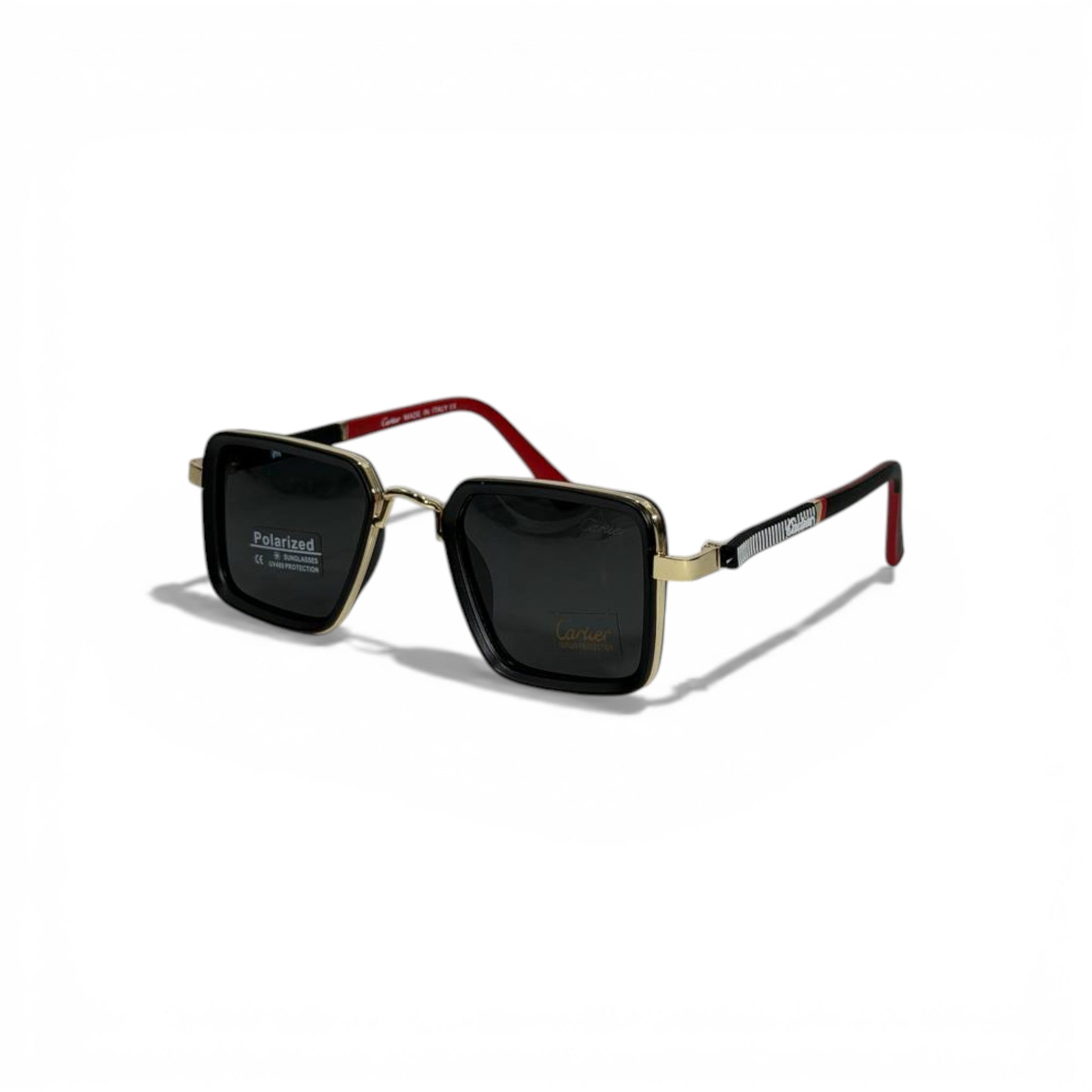 Cartier Square Sunglasses โ Black Polarized with Gold Luxury Frame ๐ถ๏ธโจ