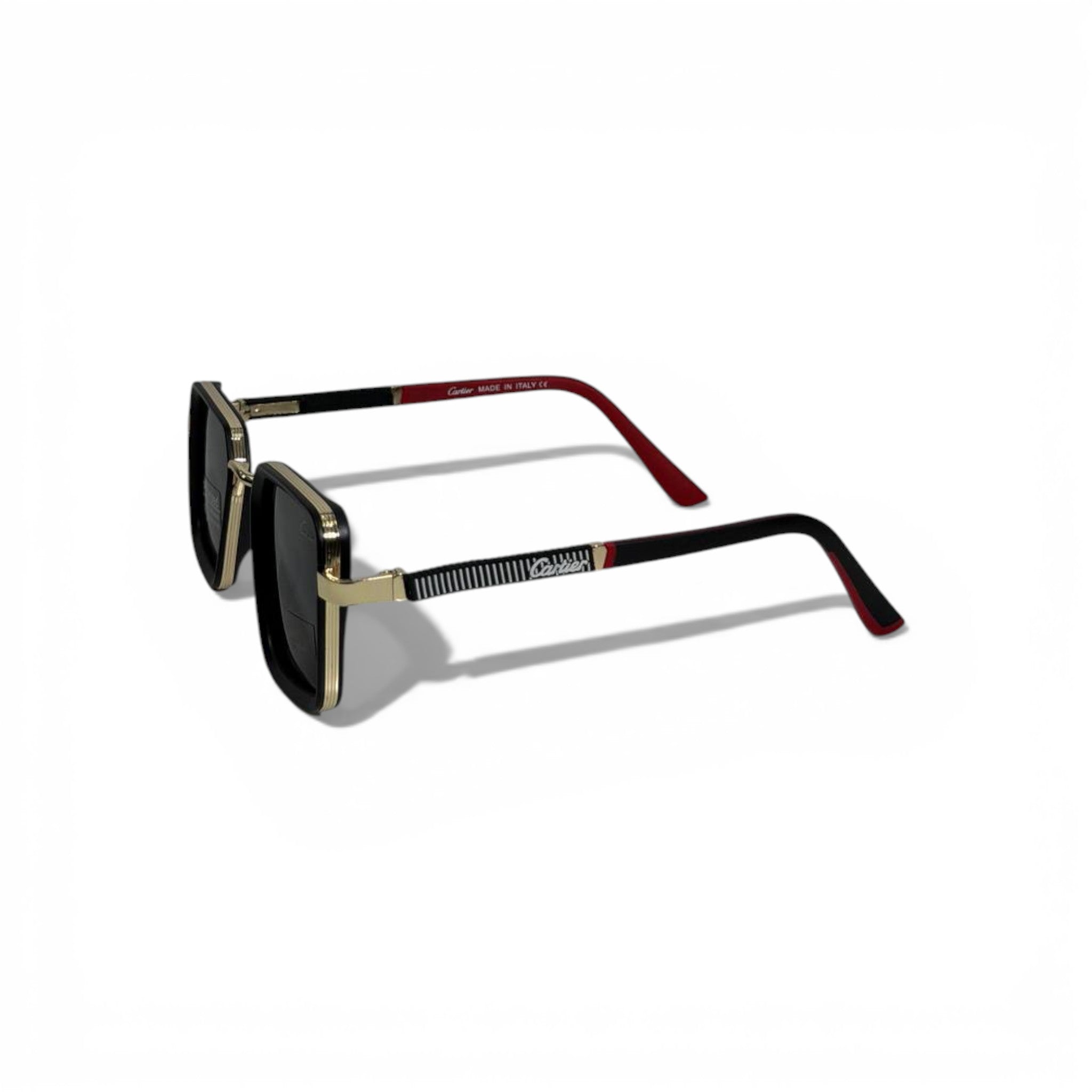 Cartier Square Sunglasses โ Black Polarized with Gold Luxury Frame ๐ถ๏ธโจ