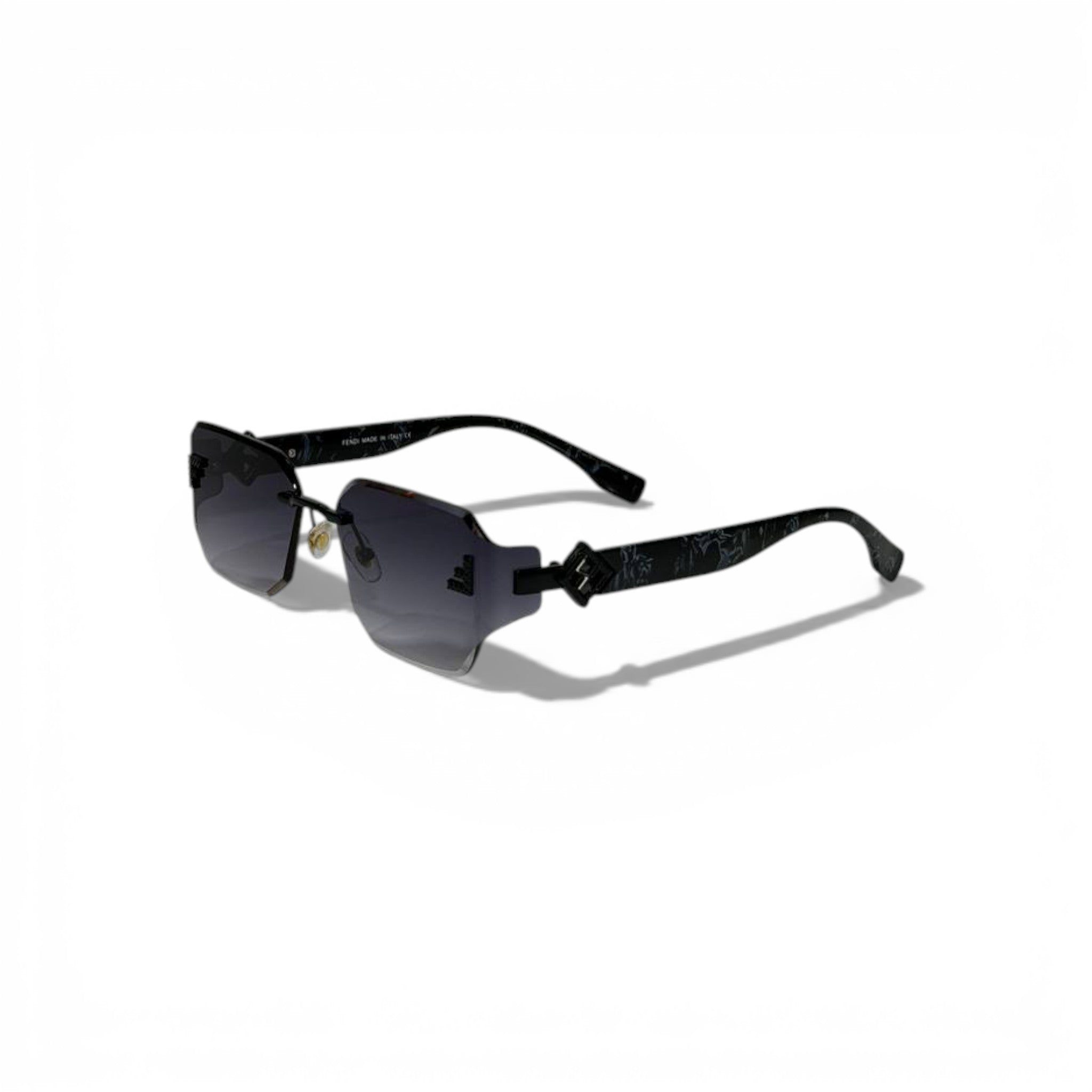FENDI Rimless Square Sunglasses Black Gradient Lenses Luxury Style 🖤✨😎