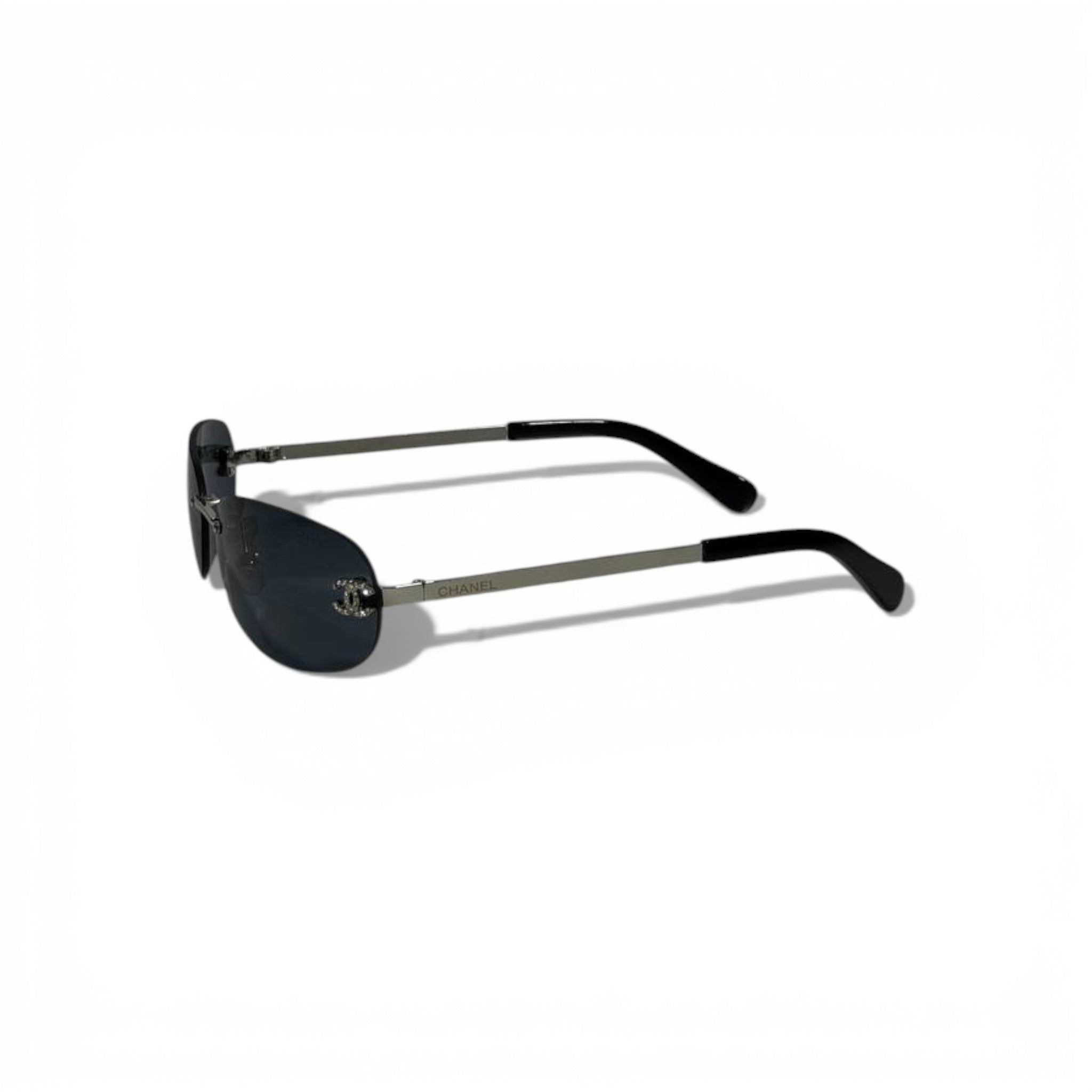 Chanel Rimless Oval Sunglasses Black Elegant Luxury 🖤✨😎