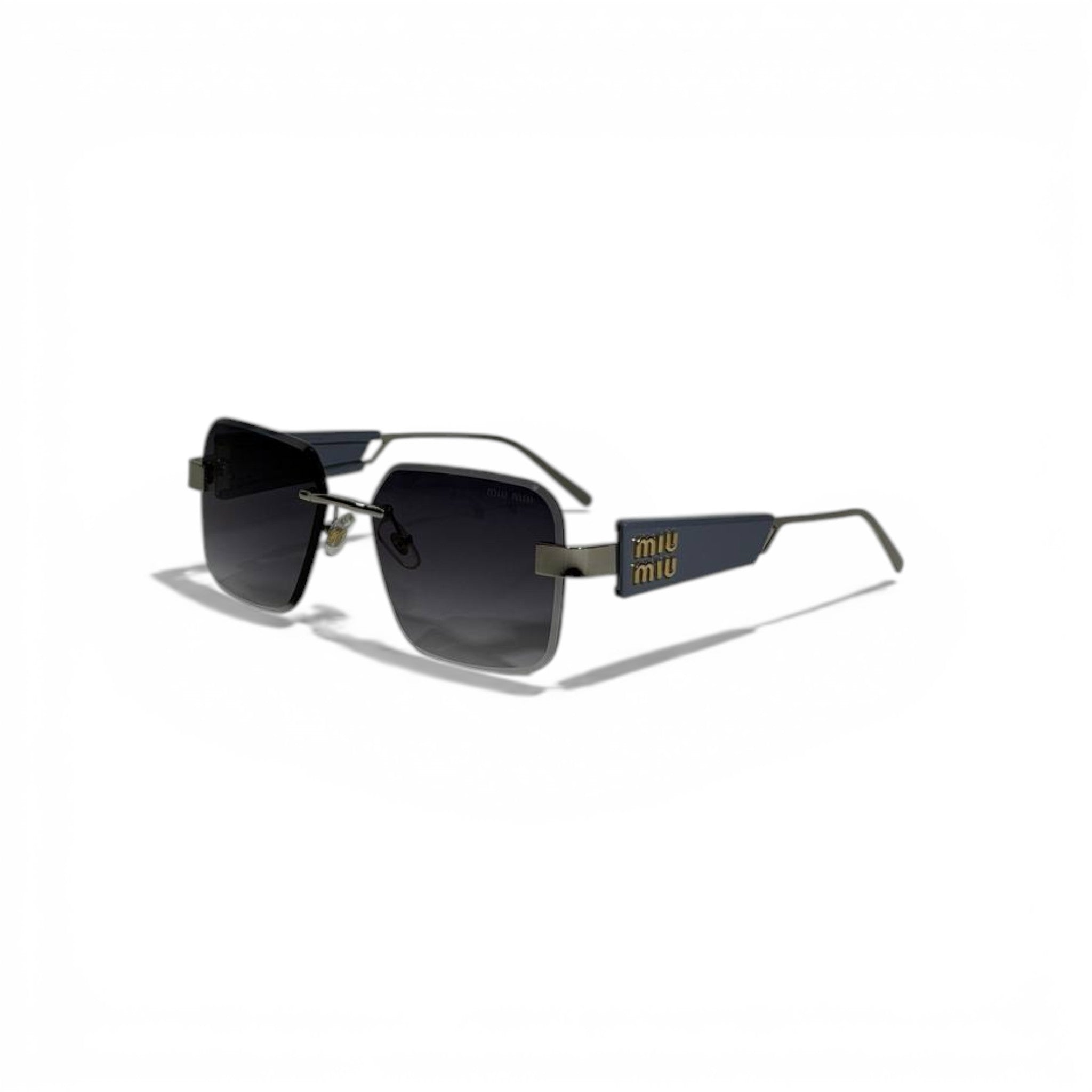 Miu Miu Square Sunglasses Grey Gradient Lenses Bold Logo Luxury Style ππΆοΈβ¨